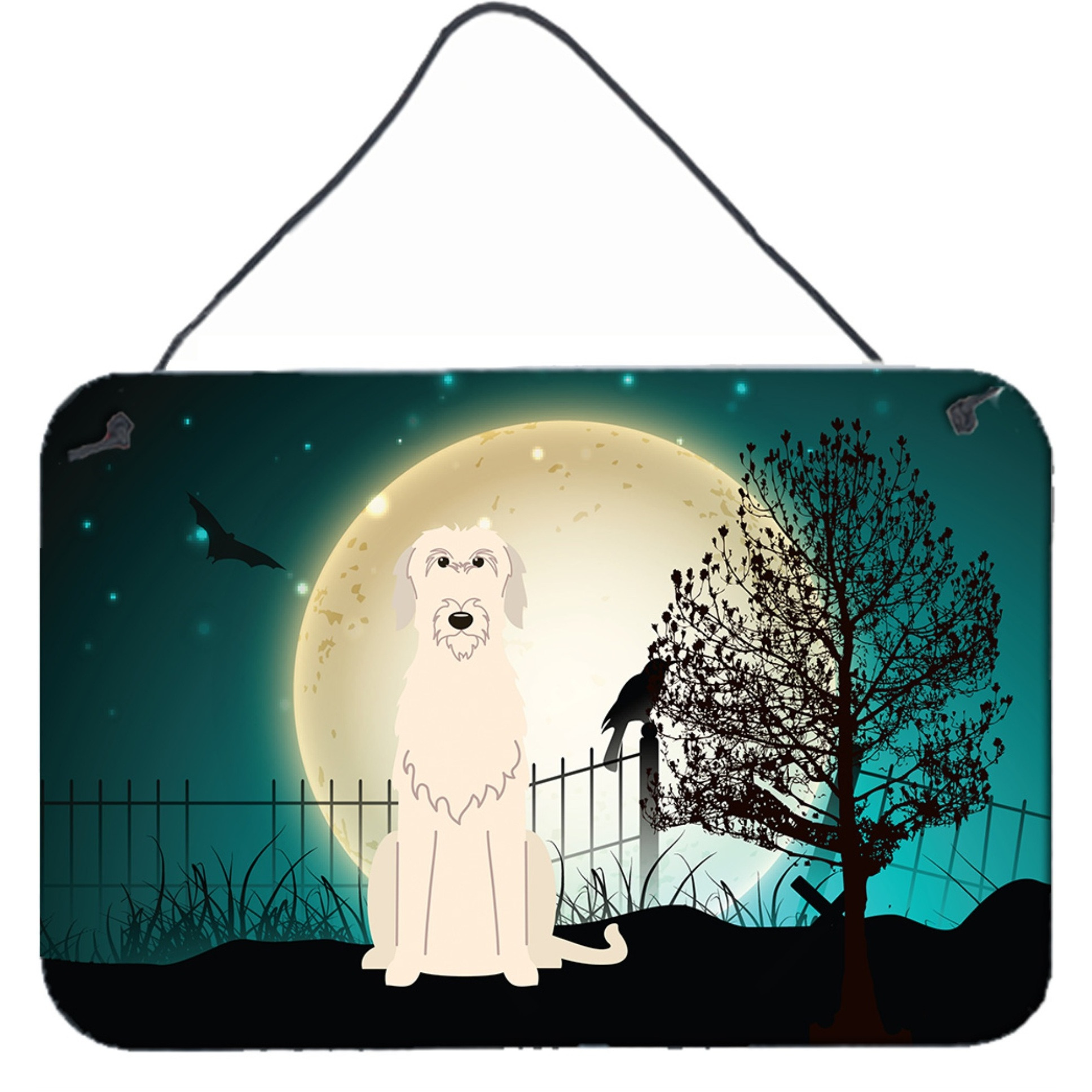 &quotCaroline's Treasures Halloween Scary Irish Wolfhound Wall or Door Hanging Prints BB2255DS812, 8"" x 12"""