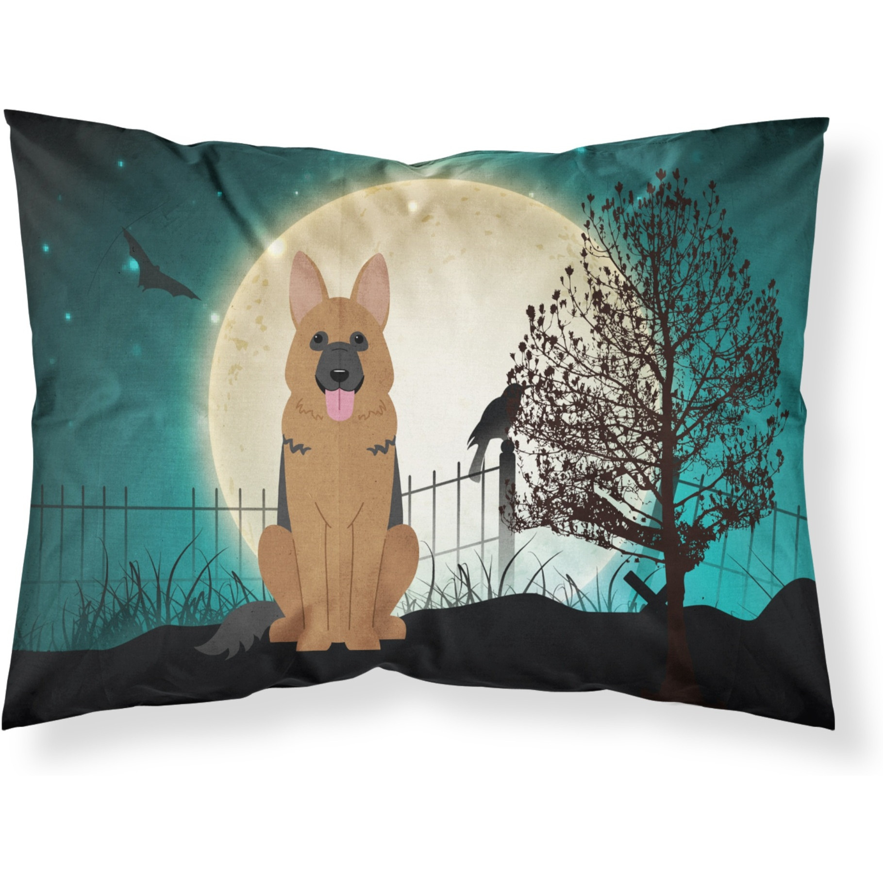 &quotCaroline's Treasures Halloween Scary German Shepherd Fabric Standard Pillowcase BB2257PILLOWCASE, Multicolor"