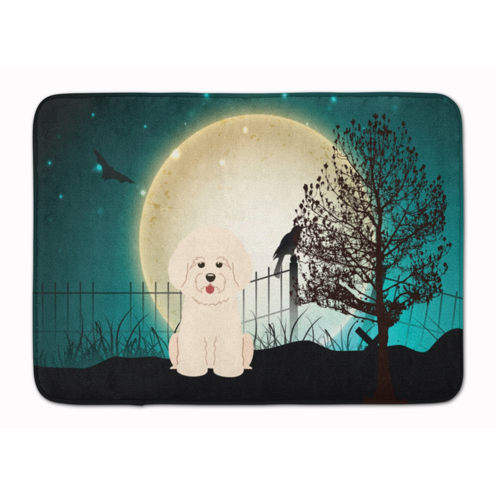 &quotCaroline's Treasures Halloween Scary Bichon Frise Floor Mat, 19"" x 27"", Multicolor"