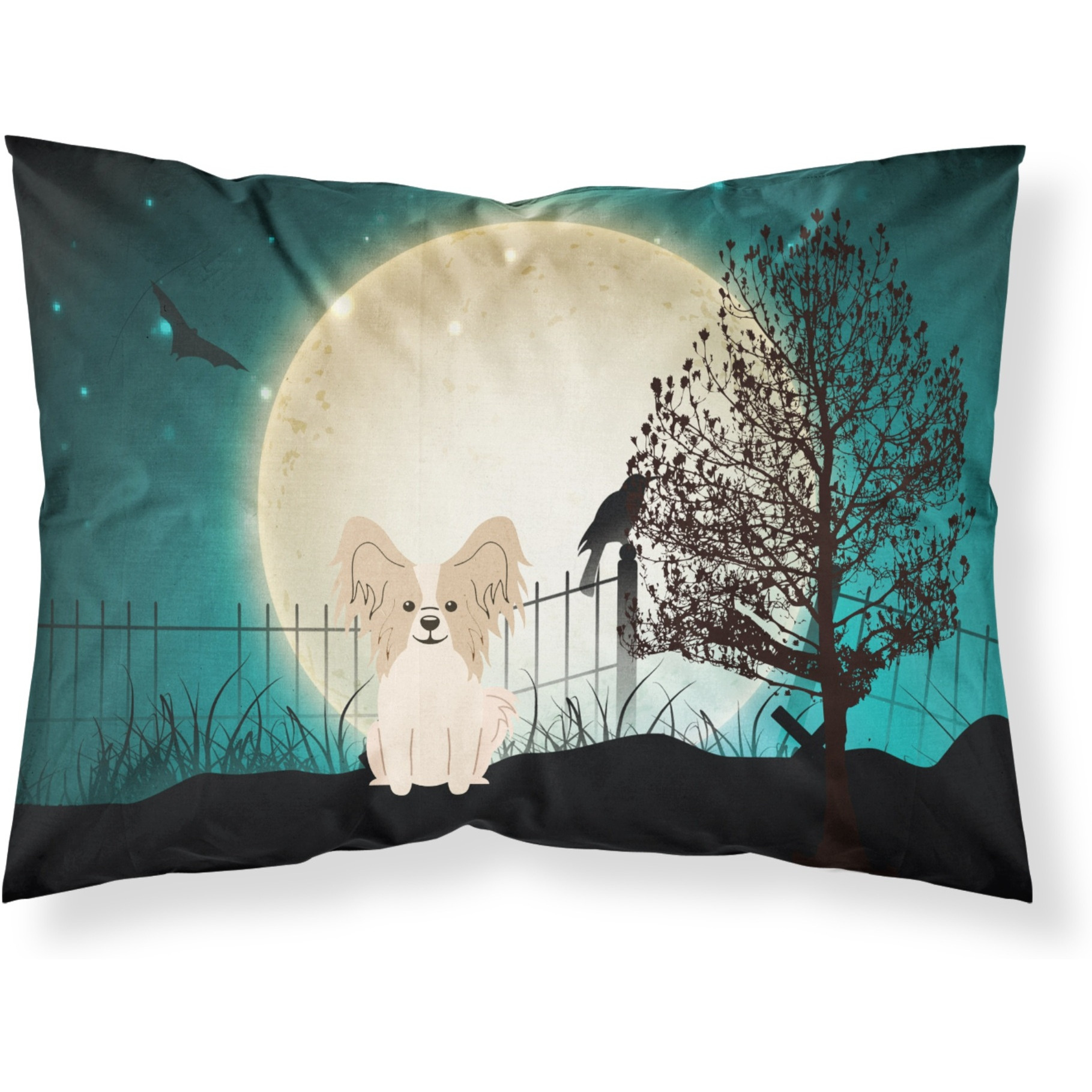 &quotCaroline's Treasures Halloween Scary Papillon Sable White Fabric Standard Pillowcase BB2267PILLOWCASE, Multicolor"