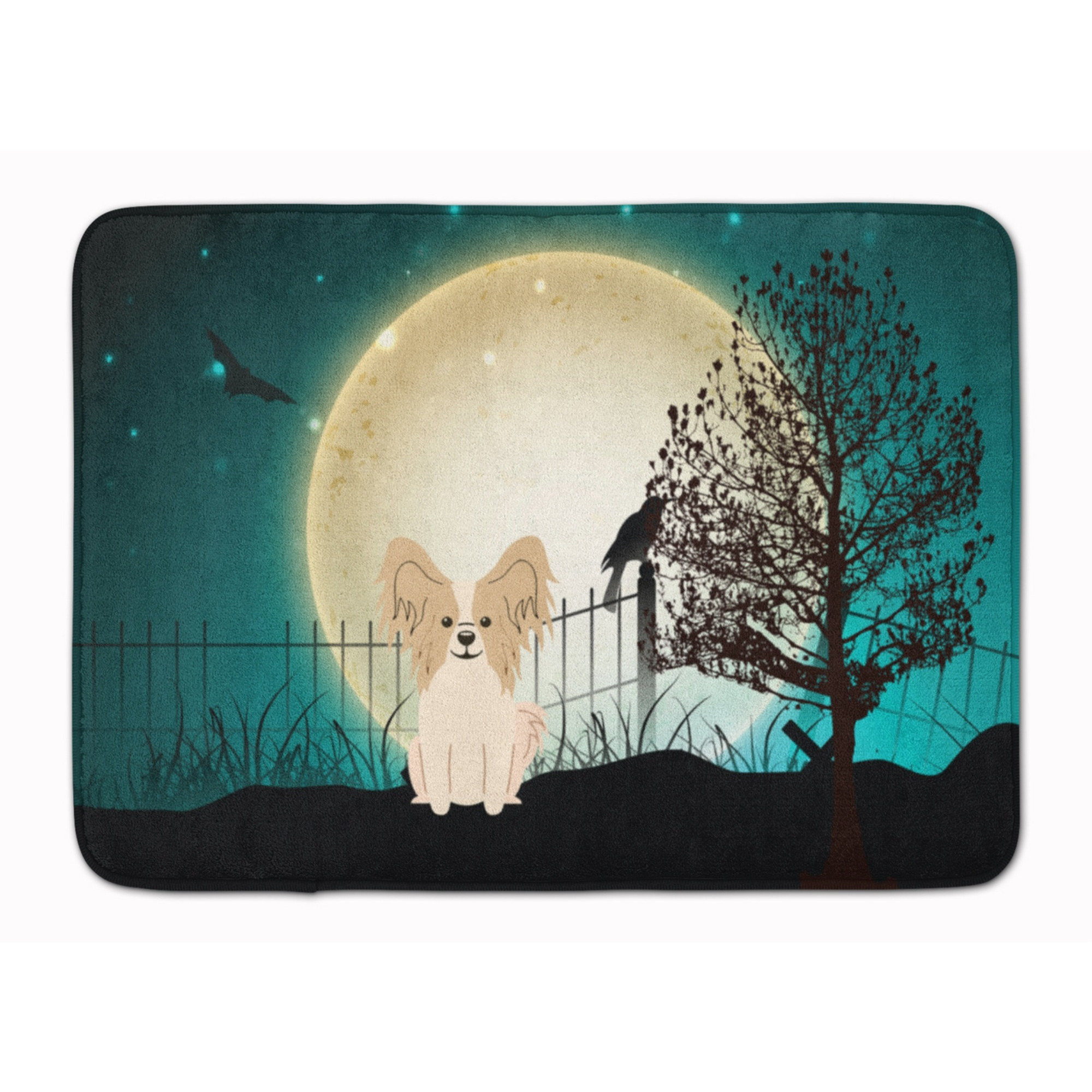 &quotCaroline's Treasures Halloween Scary Papillon Sable White Floor Mat, 19"" x 27"", Multicolor"