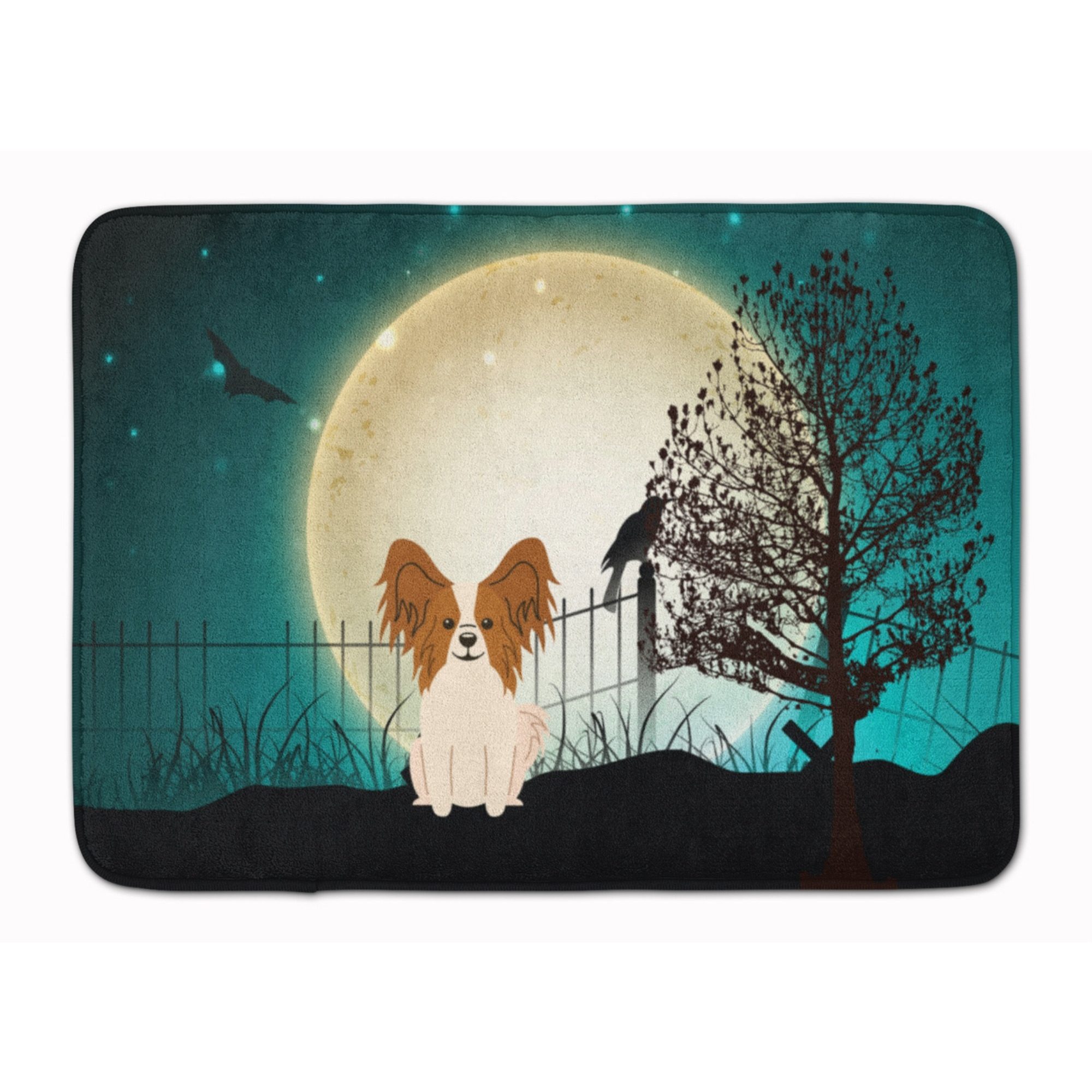 &quotCaroline's Treasures Halloween Scary Papillon Red White Floor Mat, 19"" x 27"", Multicolor"
