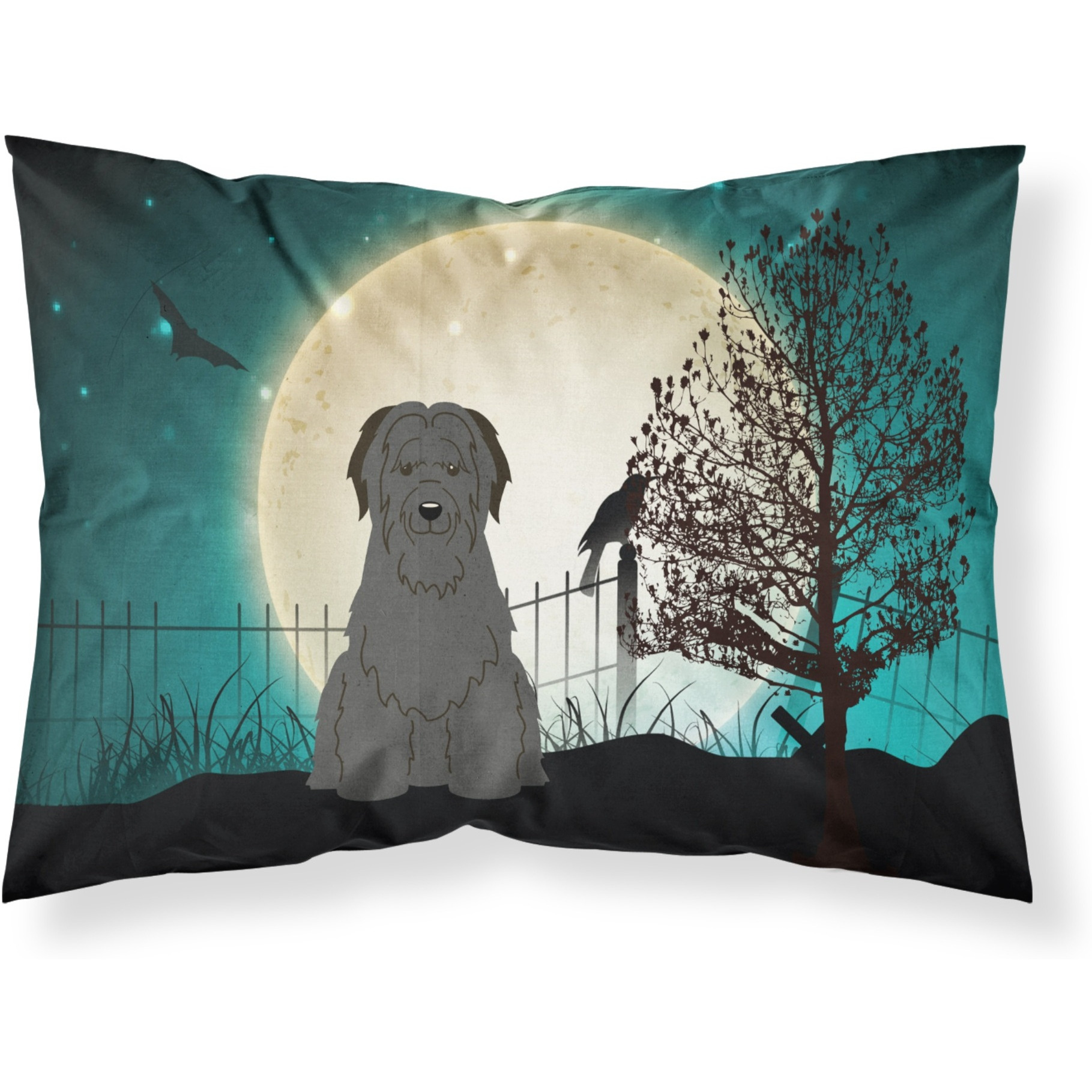 &quotCaroline's Treasures Halloween Scary Briard Black Fabric Standard Pillowcase BB2271PILLOWCASE, Multicolor"