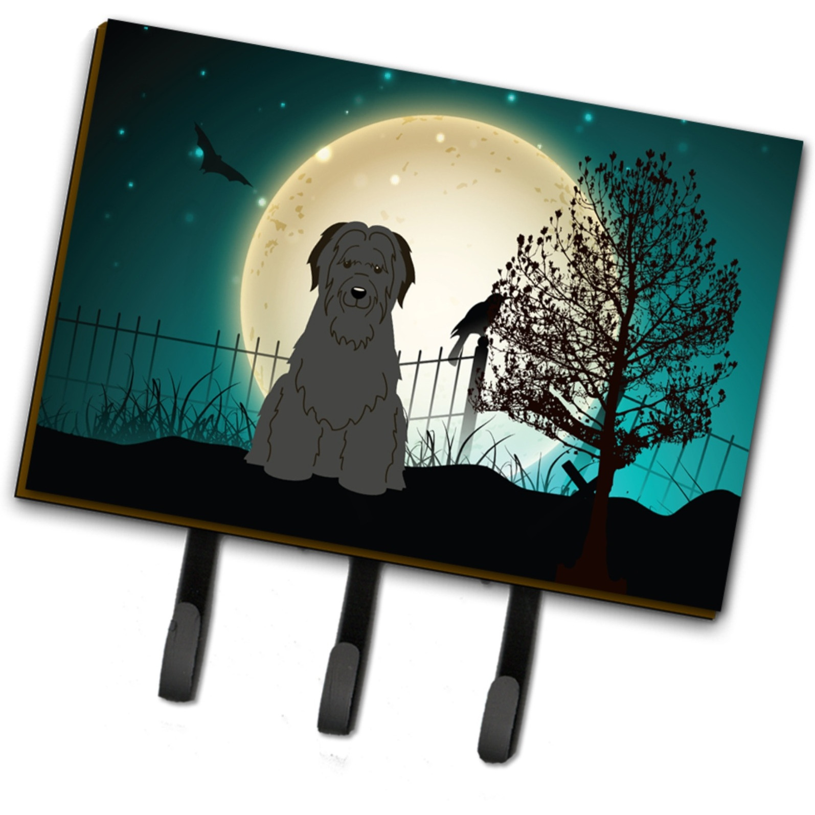 &quotCaroline's Treasures Halloween Scary Briard Black Leash or Key Holder BB2271TH68, Triple"