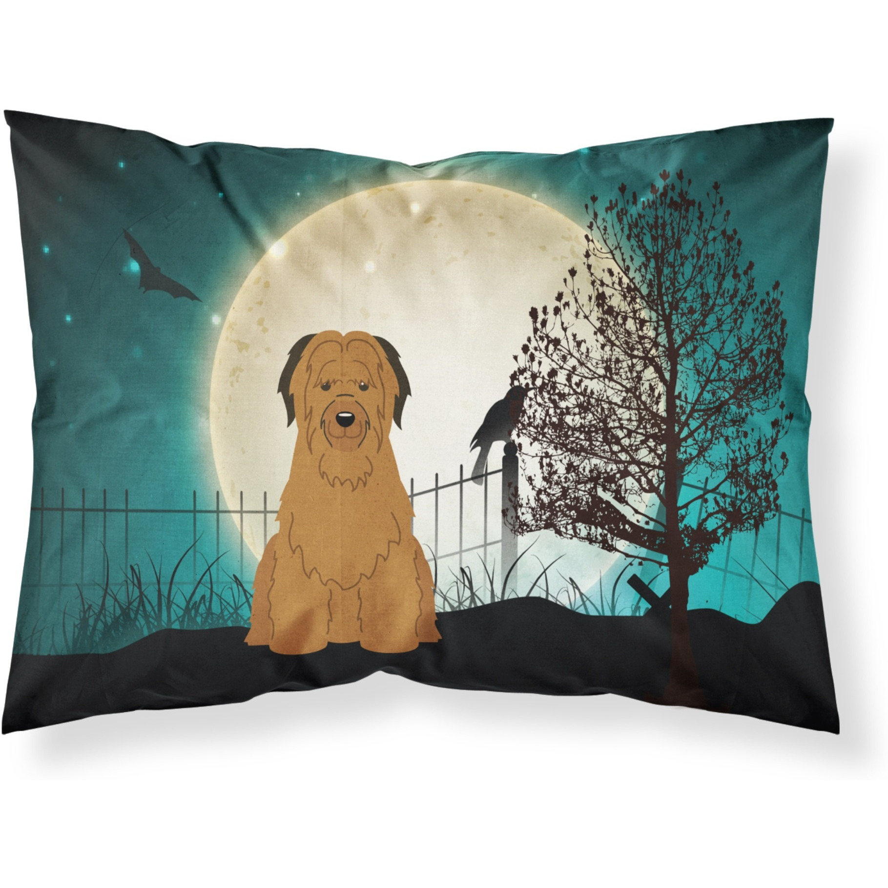 Caroline's Treasures Halloween Scary Briard Brown Fabric Standard Pillowcase BB2272PILLOWCASE