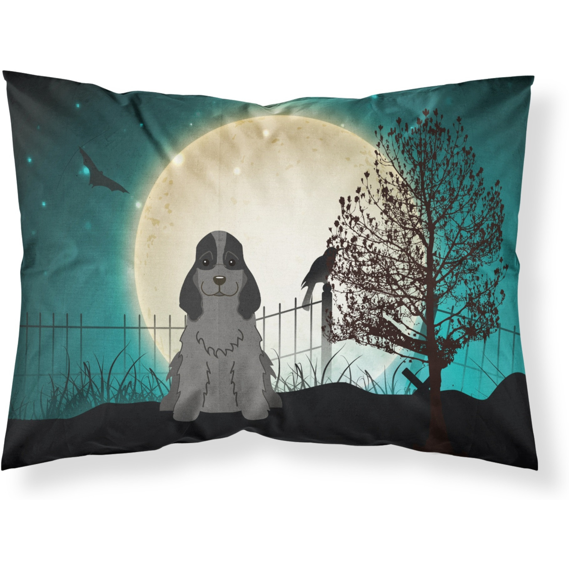 &quotCaroline's Treasures Halloween Scary Cocker Spaniel Black Fabric Standard Pillowcase BB2282PILLOWCASE, Multicolor"