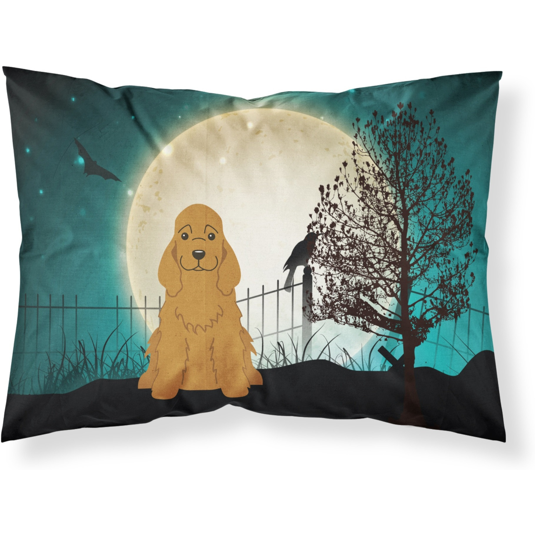 Caroline's Treasures Halloween Scary Cocker Spaniel Red Fabric Standard Pillowcase BB2285PILLOWCASE
