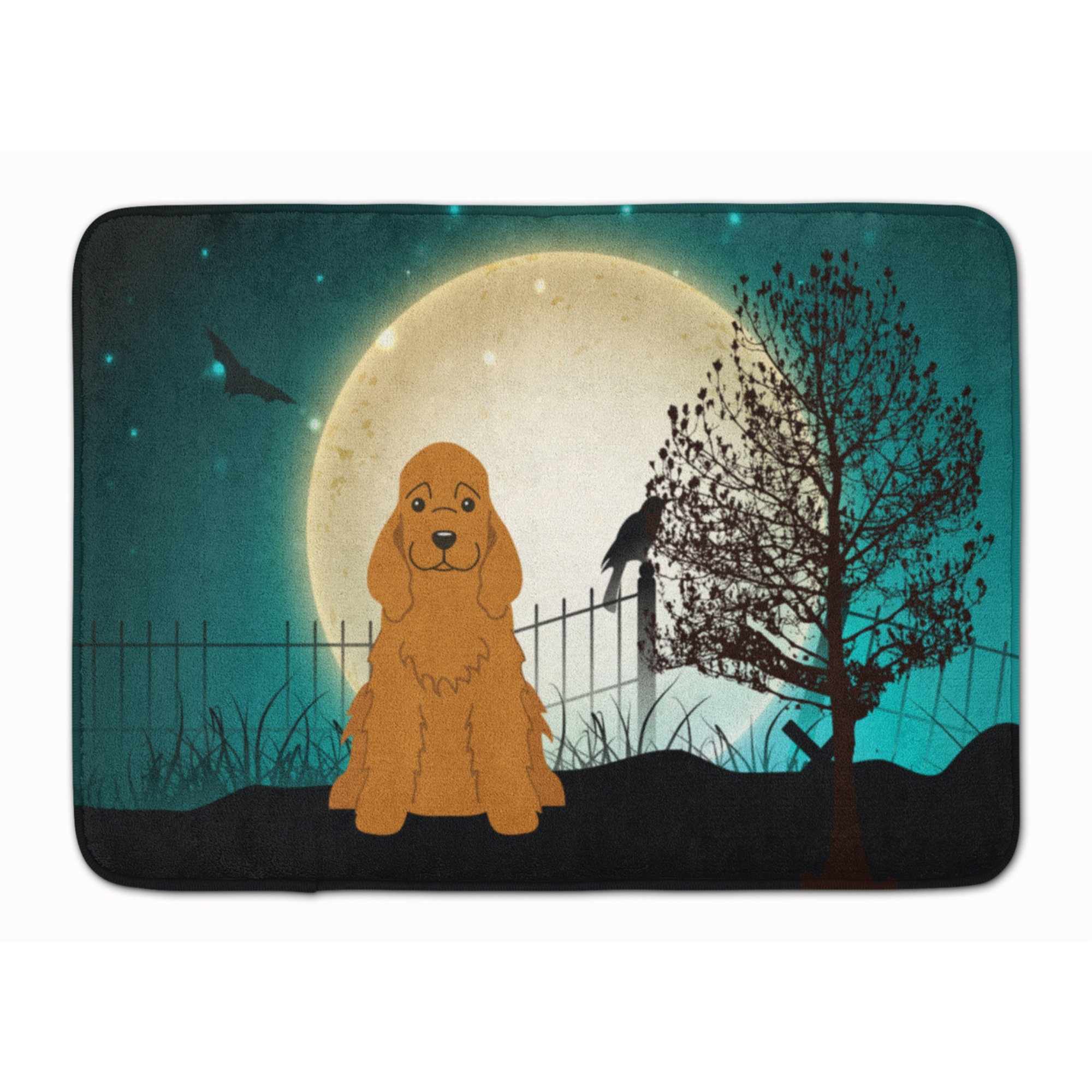 &quotCaroline's Treasures Halloween Scary Cocker Spaniel Red Floor Mat, 19"" x 27"", Multicolor"