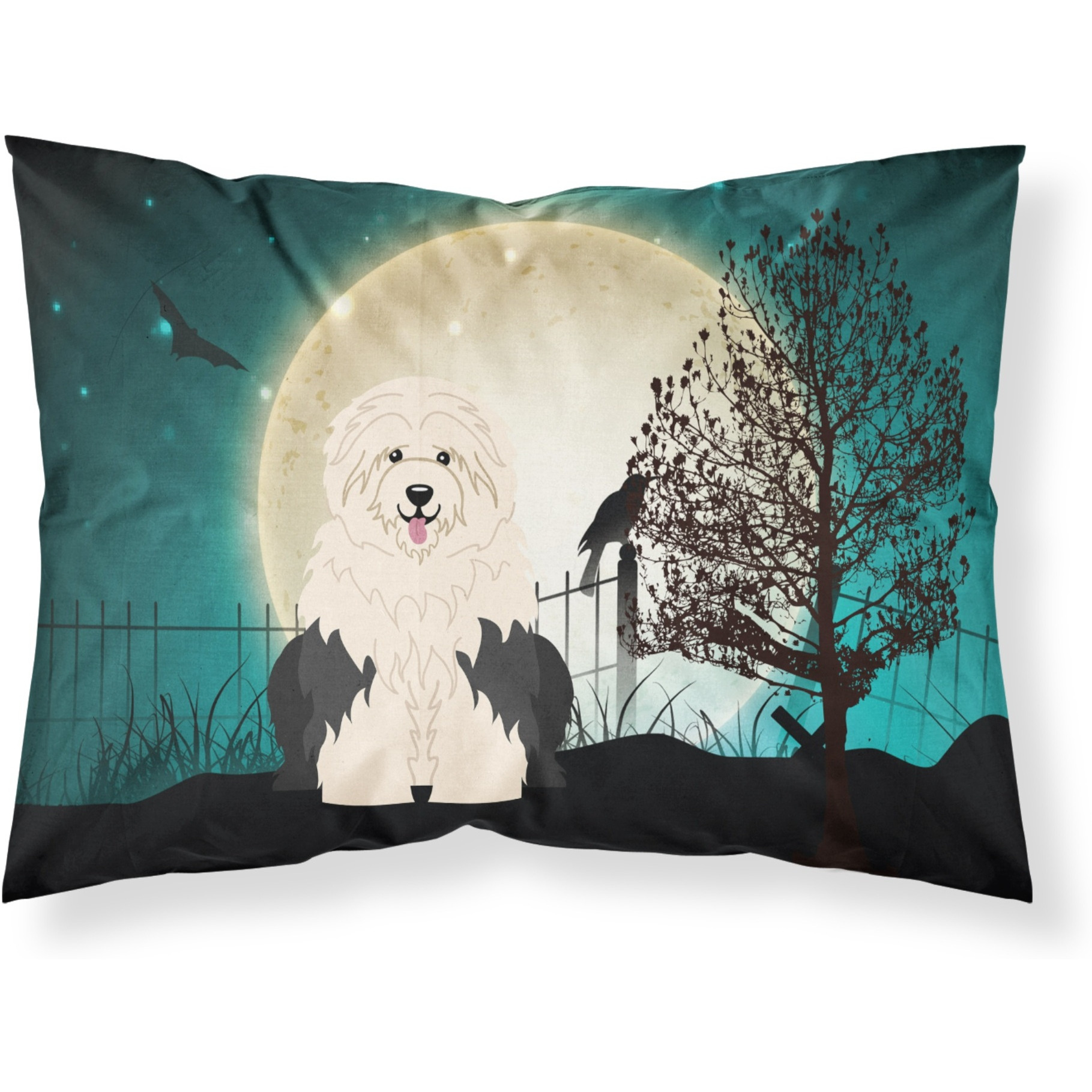 &quotCaroline's Treasures Halloween Scary Old English Sheepdog Fabric Standard Pillowcase BB2286PILLOWCASE, Multicolor"