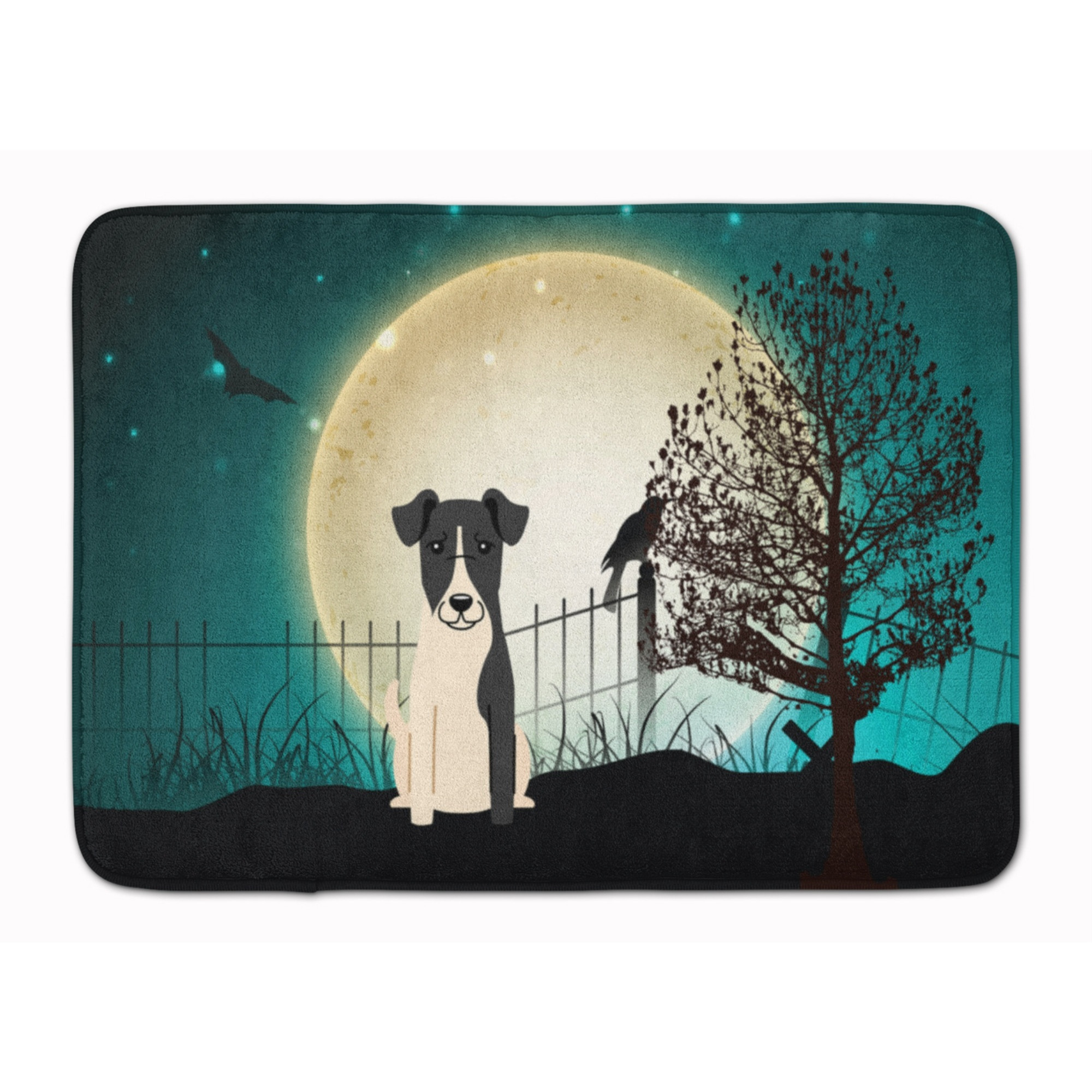 &quotCaroline's Treasures Halloween Scary Smooth Fox Terrier Floor Mat, 19"" x 27"", Multicolor"