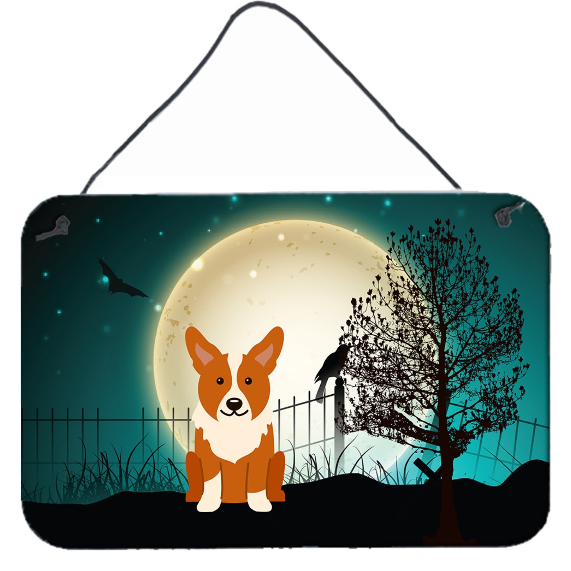 &quotCaroline's Treasures Halloween Scary Corgi Wall or Door Hanging Prints BB2290DS812, 8"" x 12"""