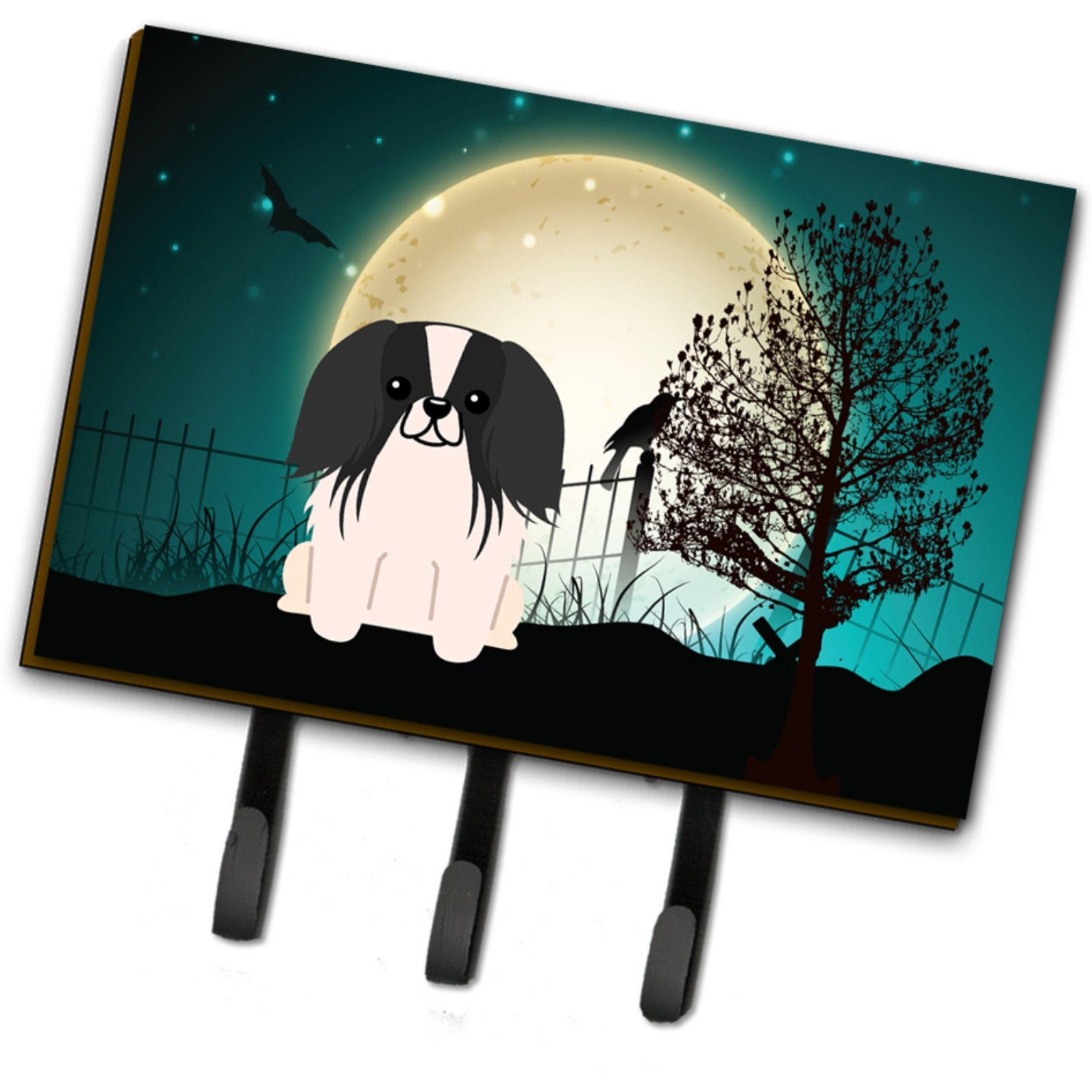 &quotCaroline's Treasures Halloween Scary Pekingnese Black White Leash or Key Holder BB2295TH68, Triple"