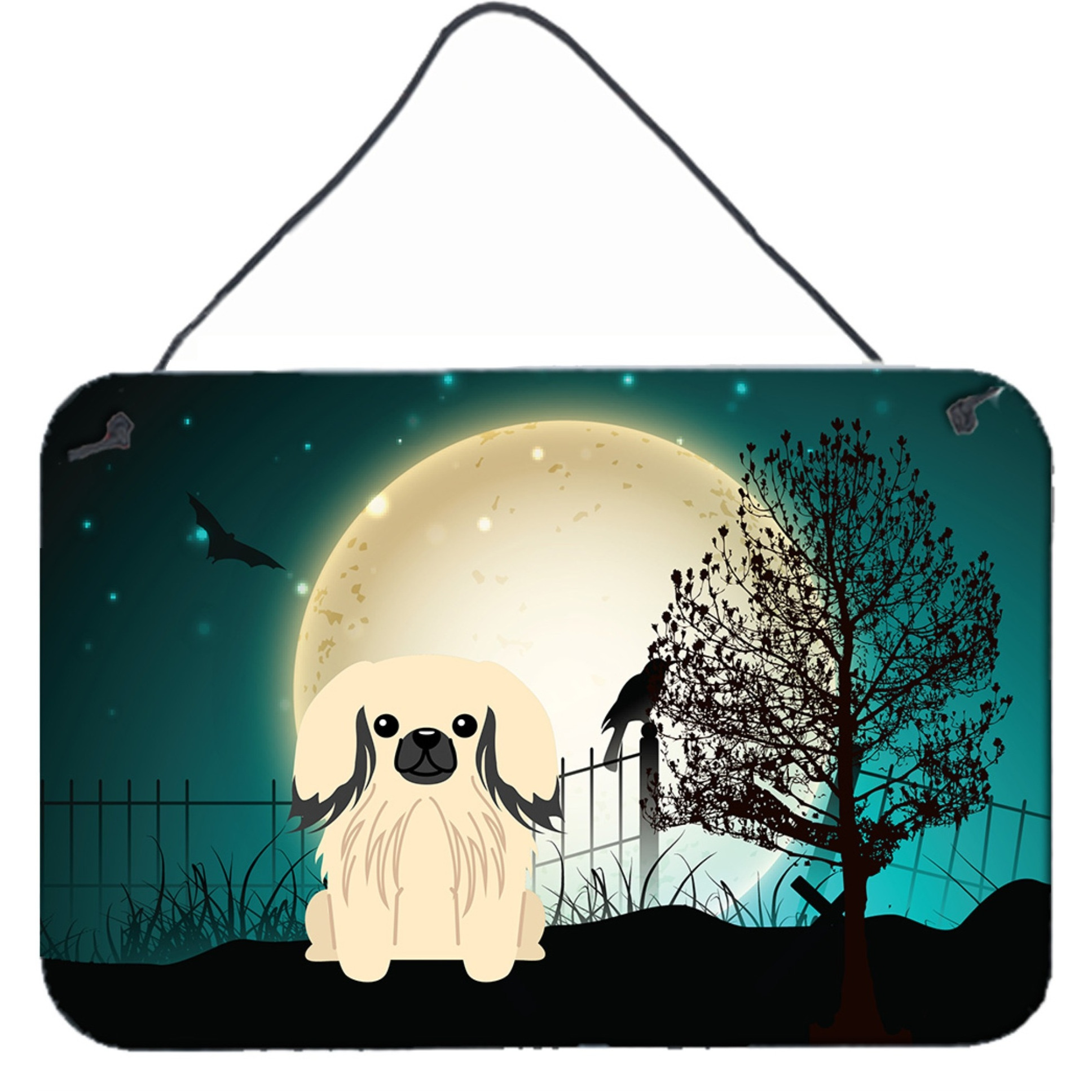 &quotCaroline's Treasures Halloween Scary Pekingnese Cream Wall or Door Hanging Prints BB2296DS812, 8"" x 12"", Multicolor"