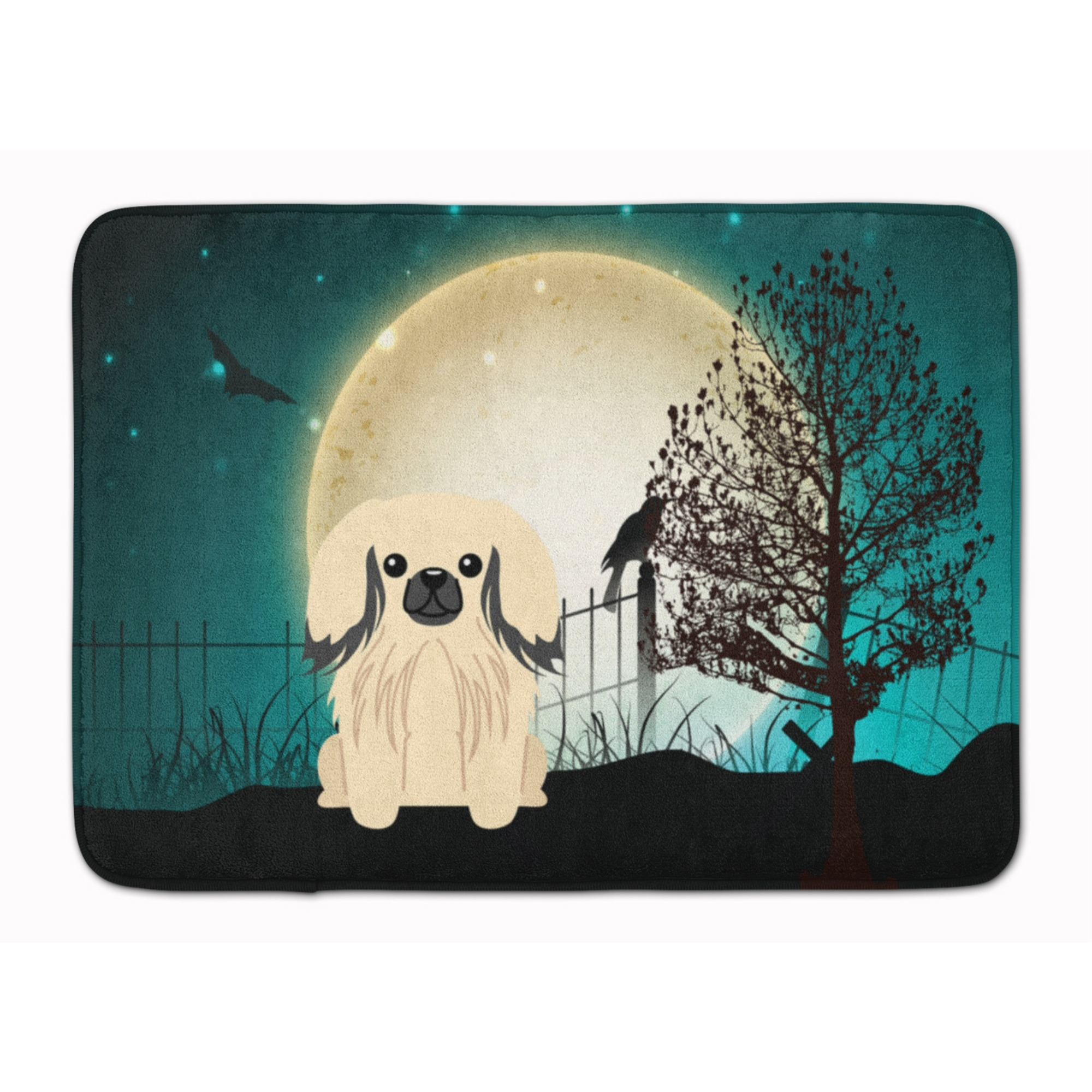 &quotCaroline's Treasures Halloween Scary Pekingnese Cream Floor Mat, 19"" x 27"", Multicolor"