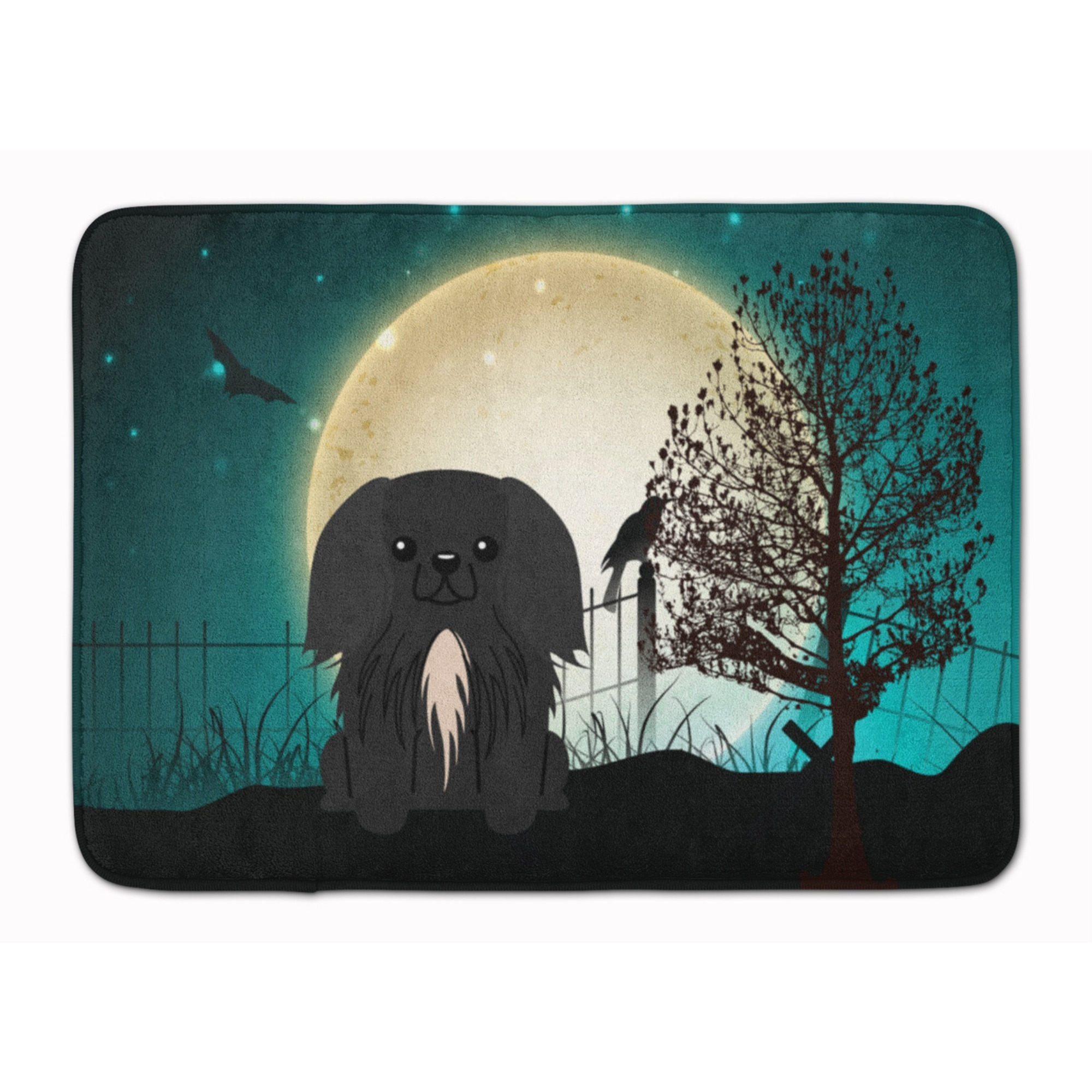 &quotCaroline's Treasures Halloween Scary Pekingnese Black Floor Mat, 19"" x 27"", Multicolor"