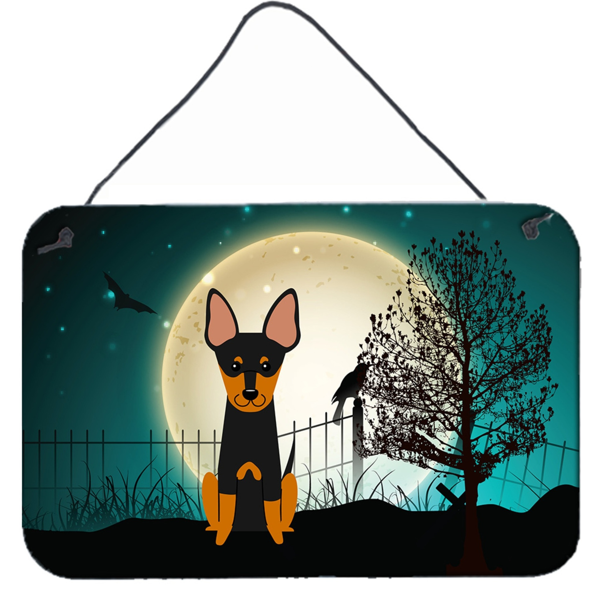 &quotCaroline's Treasures Halloween Scary English Toy Terrier Wall or Door Hanging Prints BB2299DS812, 8"" x 12"", Multicolor"