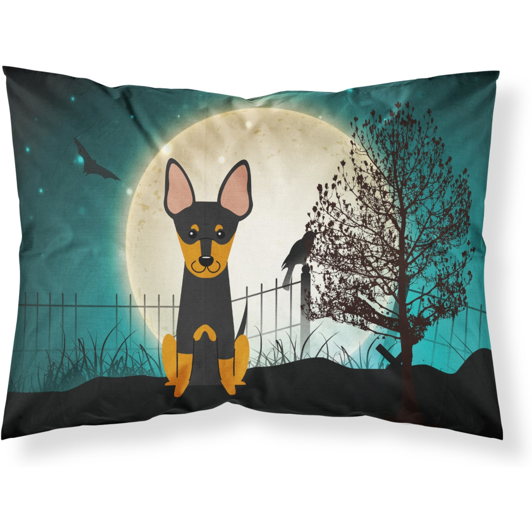 Caroline's Treasures Halloween Scary English Toy Terrier Fabric Standard Pillowcase BB2299PILLOWCASE