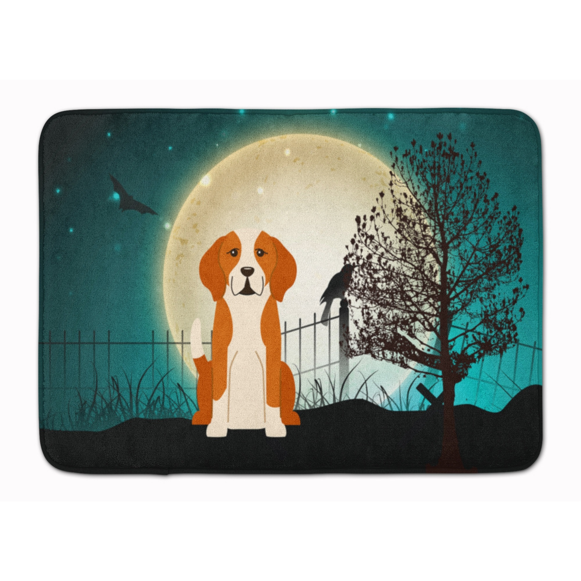 &quotCaroline's Treasures Halloween Scary English Foxhound Floor Mat, 19"" x 27"", Multicolor"