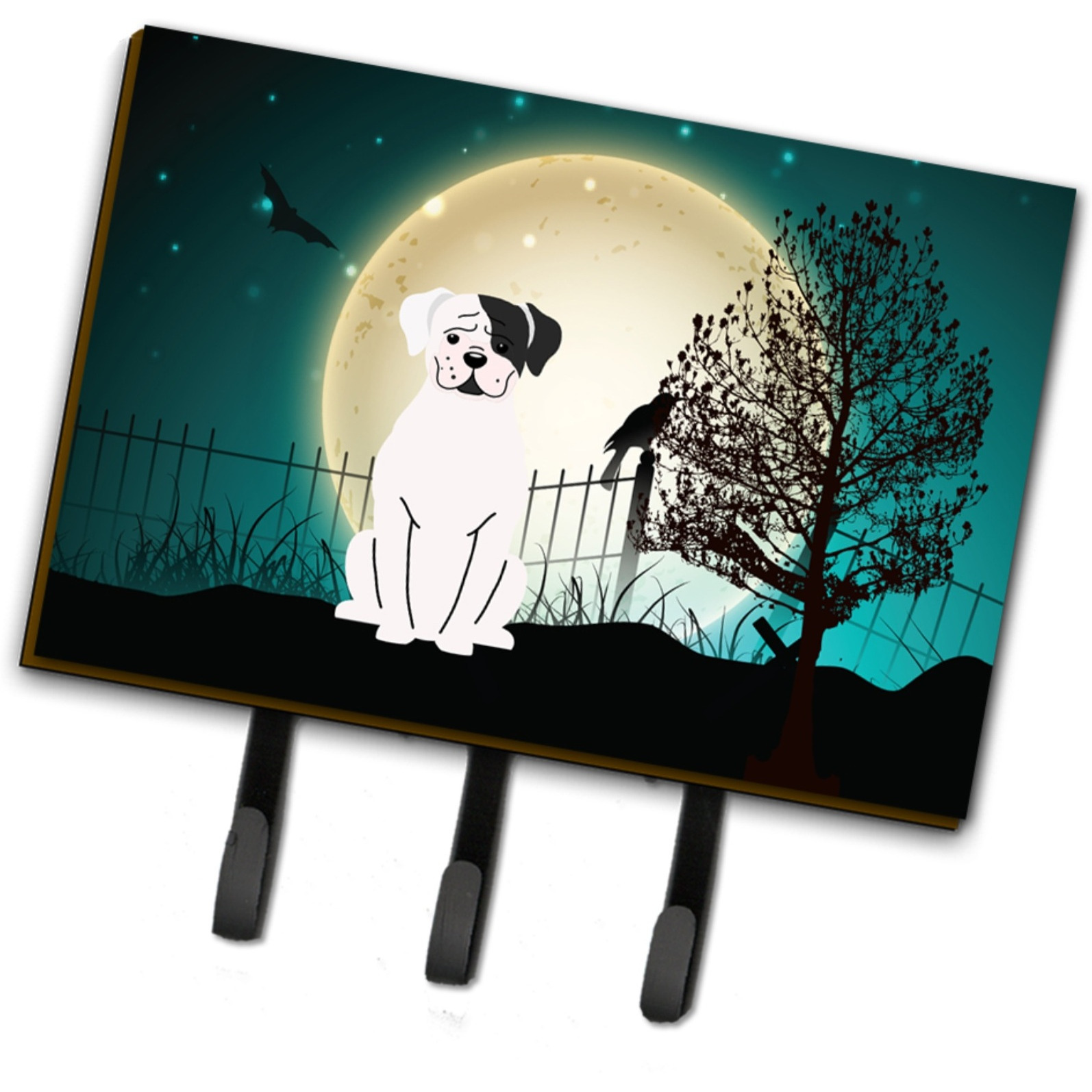 &quotCaroline's Treasures Halloween Scary White Boxer Cooper Leash or Key Holder BB2304TH68, Triple"