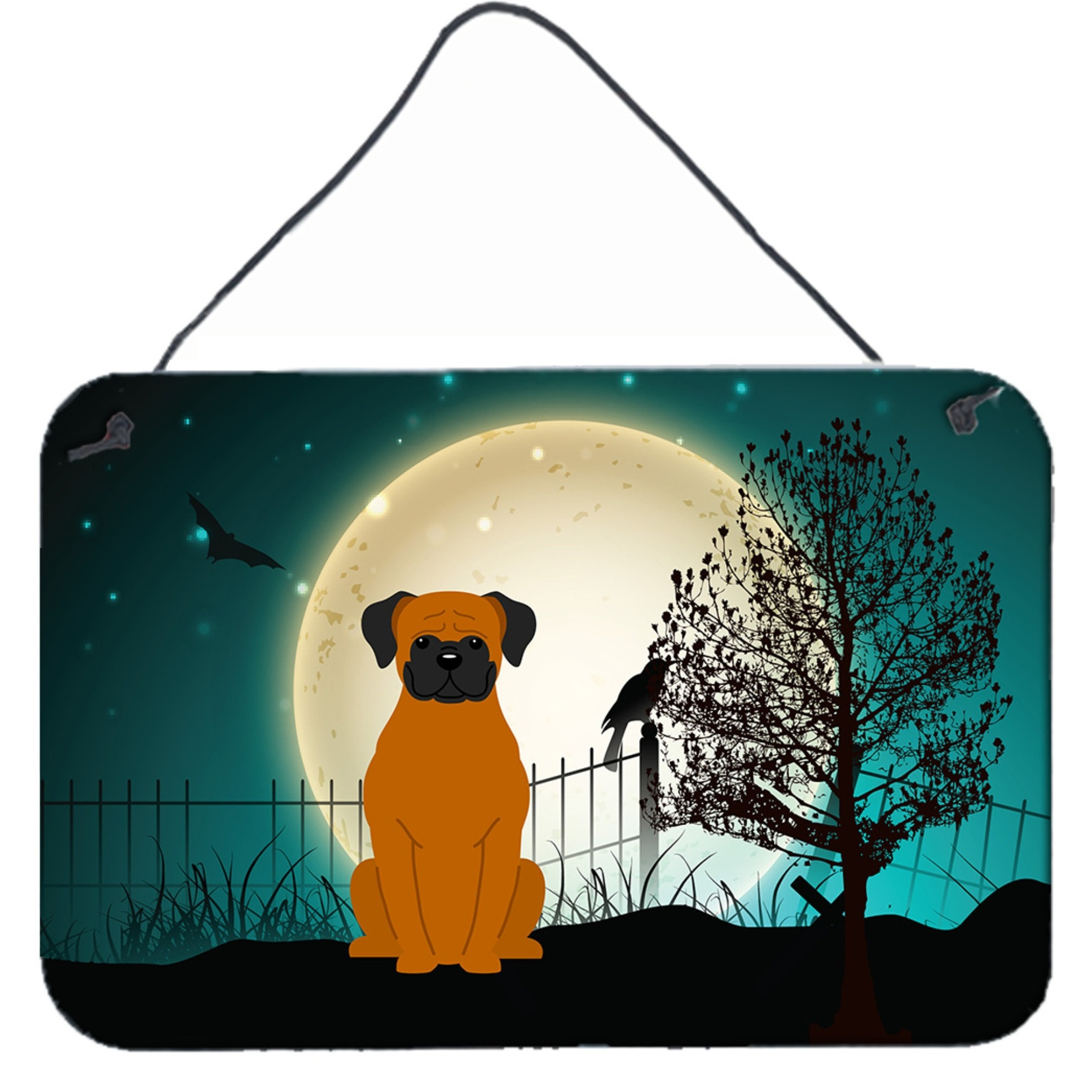 &quotCaroline's Treasures Halloween Scary Fawn Boxer Wall or Door Hanging Prints BB2305DS812, 8"" x 12"""