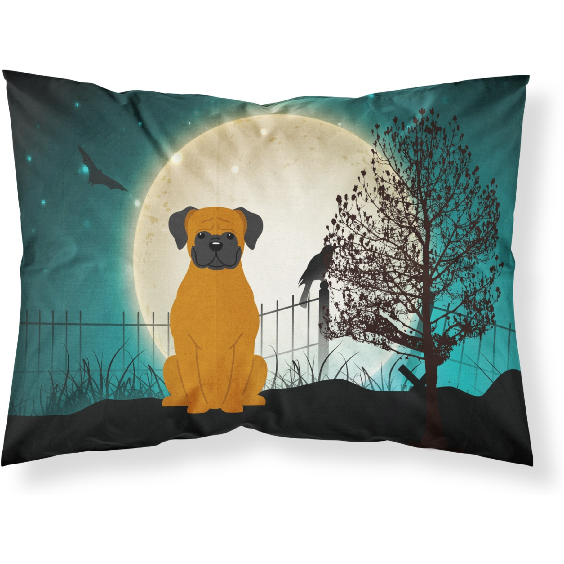 &quotCaroline's Treasures Halloween Scary Fawn Boxer Fabric Standard Pillowcase BB2305PILLOWCASE, Multicolor"