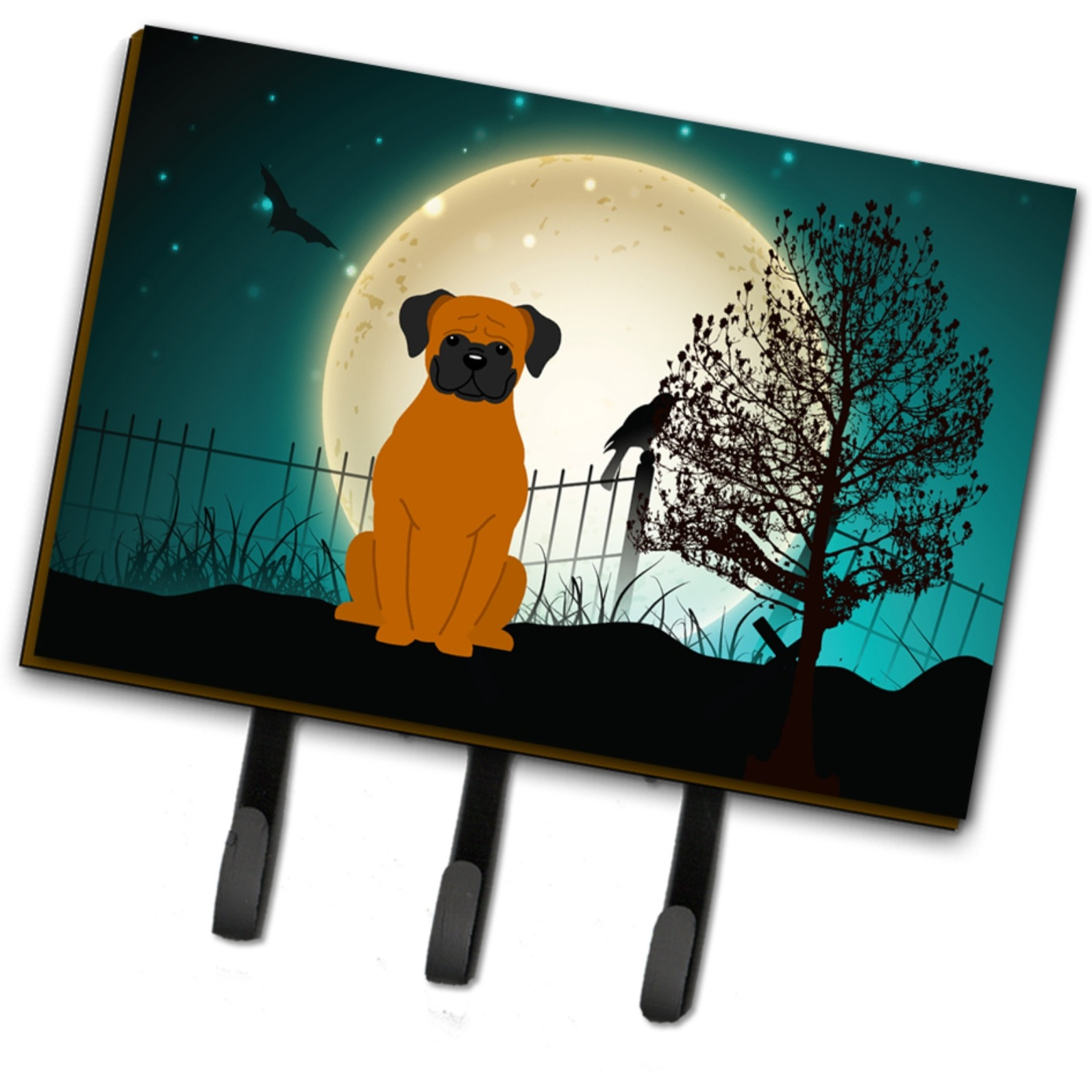 &quotCaroline's Treasures Halloween Scary Fawn Boxer Leash or Key Holder BB2305TH68, Triple"