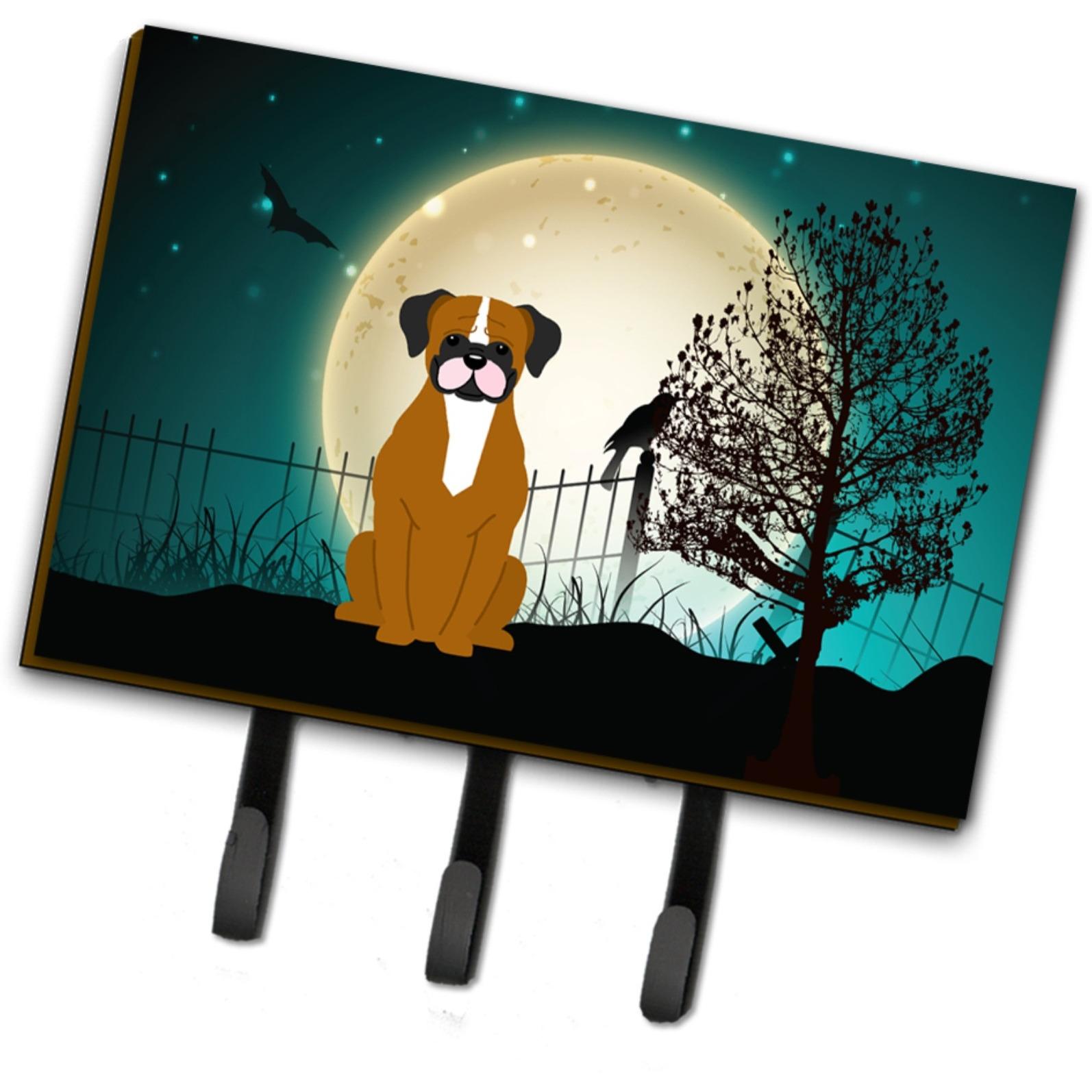 &quotCaroline's Treasures Halloween Scary Flashy Fawn Boxer Leash or Key Holder BB2306TH68, Triple, Multicolor"