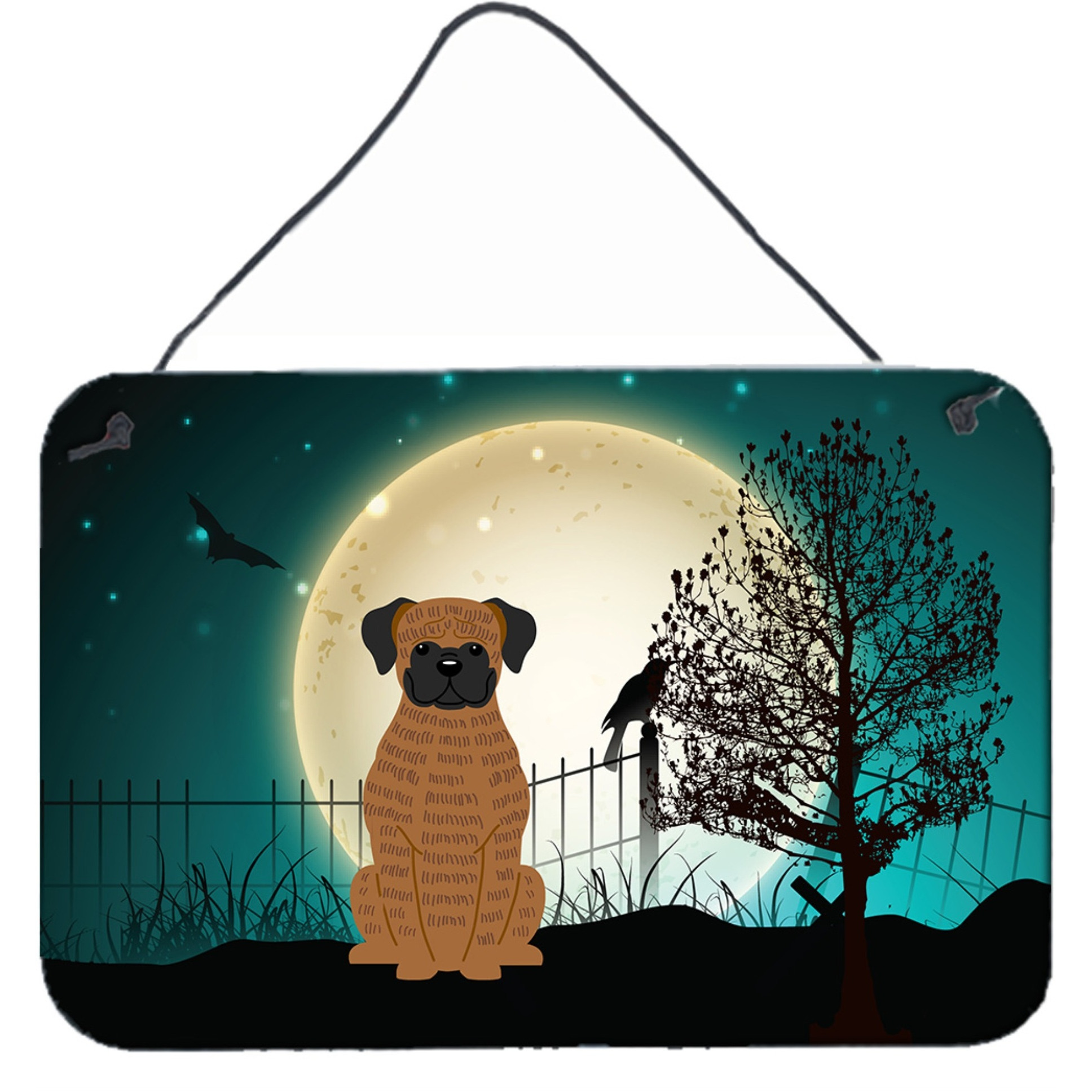 &quotCaroline's Treasures Halloween Scary Brindle Boxer Wall or Door Hanging Prints BB2307DS812, 8"" x 12"", Multicolor"