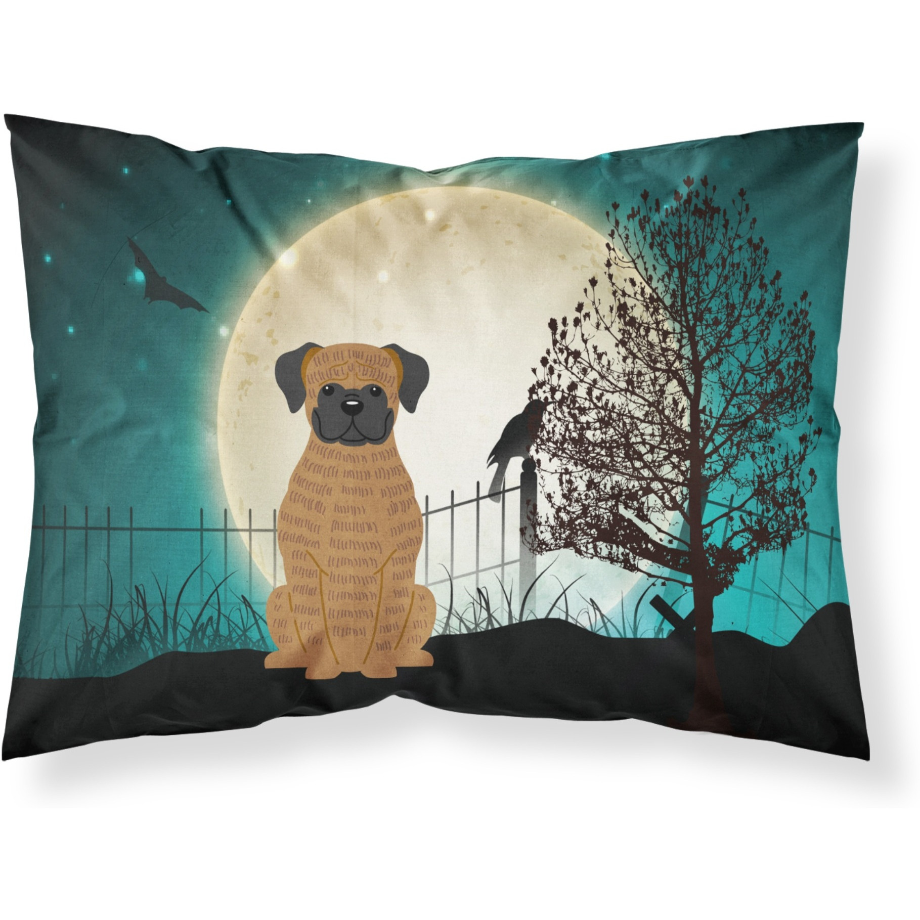 &quotCaroline's Treasures Halloween Scary Brindle Boxer Fabric Standard Pillowcase BB2307PILLOWCASE, Multicolor"