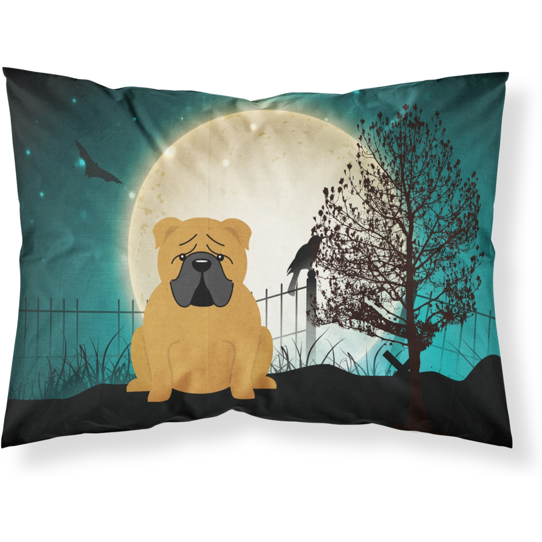 Caroline's Treasures Halloween Scary English Bulldog Red Fabric Standard Pillowcase BB2312PILLOWCASE