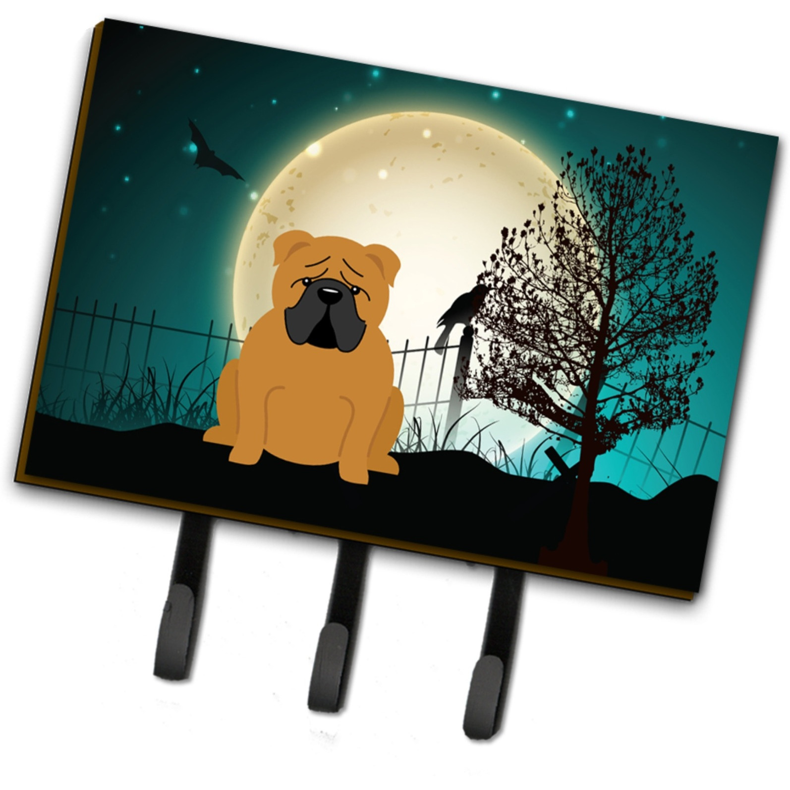 &quotCaroline's Treasures Halloween Scary English Bulldog Red Leash or Key Holder BB2312TH68, Triple, Multicolor"