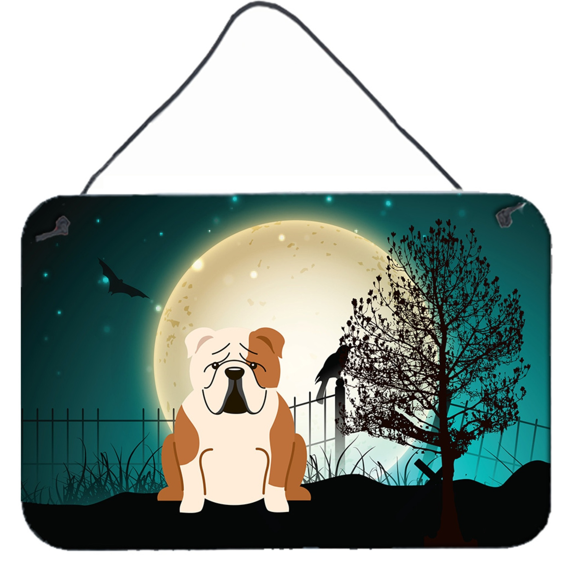 &quotCaroline's Treasures Halloween Scary English Bulldog Fawn White Wall or Door Hanging Prints BB2315DS812, 8"" x 12"""