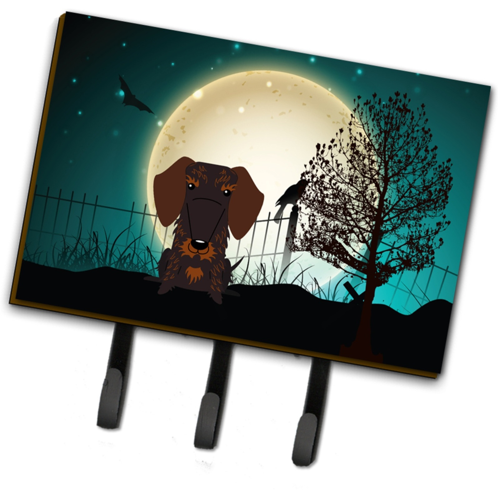 &quotCaroline's Treasures Halloween Scary Wire Haired Dachshund Chocolate Leash or Key Holder BB2319TH68, Triple, Multicolor"