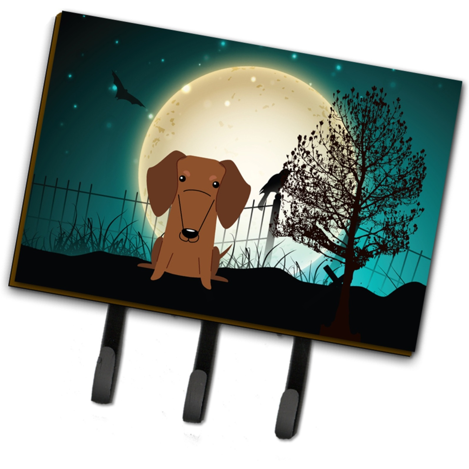 &quotCaroline's Treasures Halloween Scary Dachshund Red Brown Leash or Key Holder BB2320TH68, Triple"