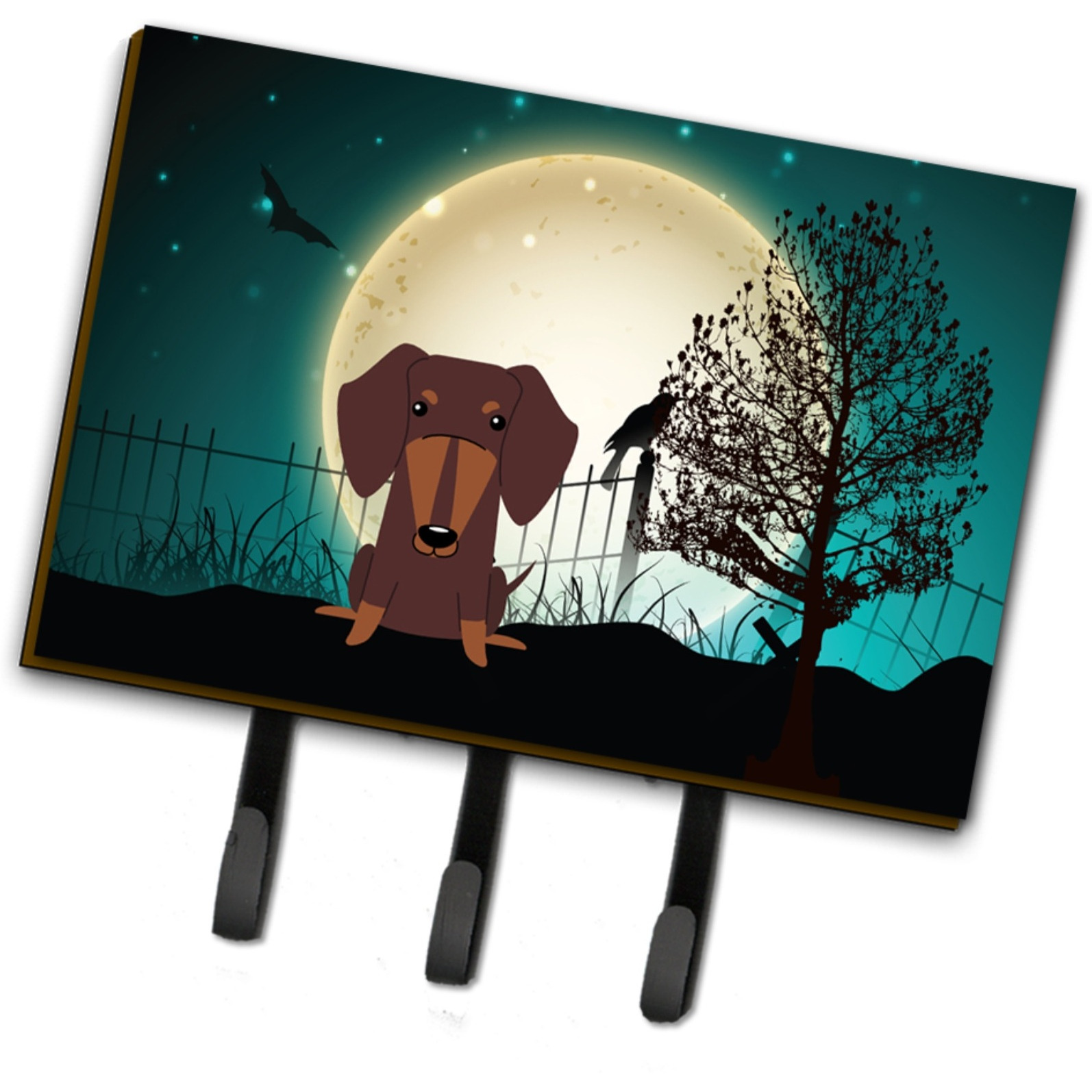 &quotCaroline's Treasures Halloween Scary Dachshund Chocolate Leash or Key Holder BB2321TH68, Triple"