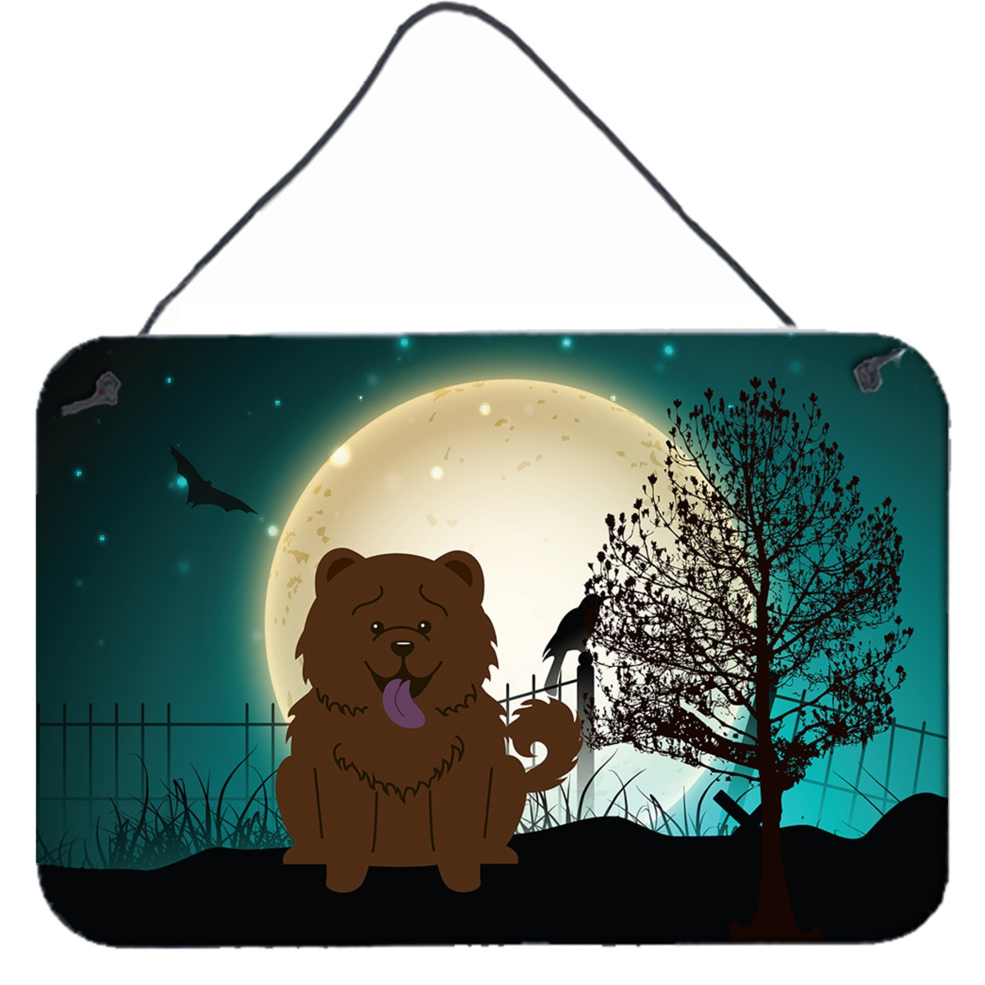 &quotCaroline's Treasures Halloween Scary Chow Chocolate Wall or Door Hanging Prints BB2331DS812, 8"" x 12"", Multicolor"