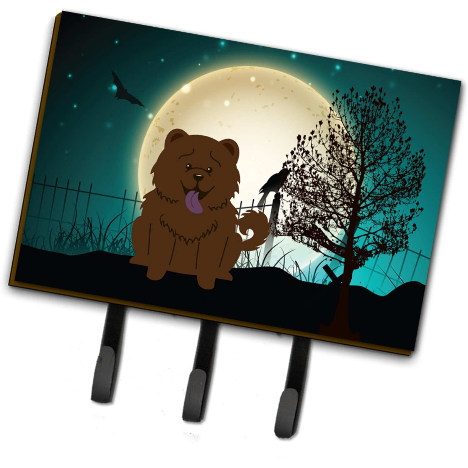 &quotCaroline's Treasures Halloween Scary Chow Chocolate Leash or Key Holder BB2331TH68, Triple, Multicolor"