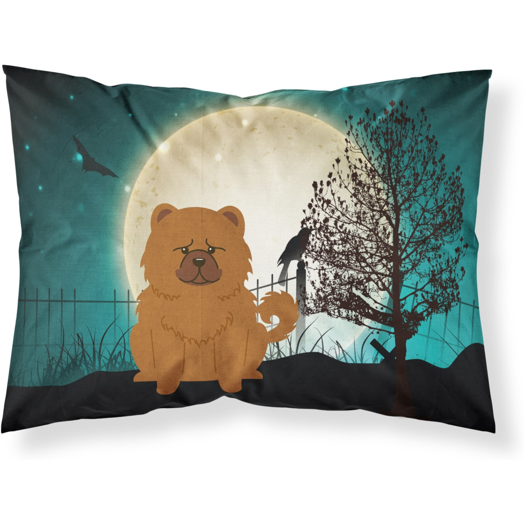 Caroline's Treasures Halloween Scary Chow Red Fabric Standard Pillowcase BB2332PILLOWCASE