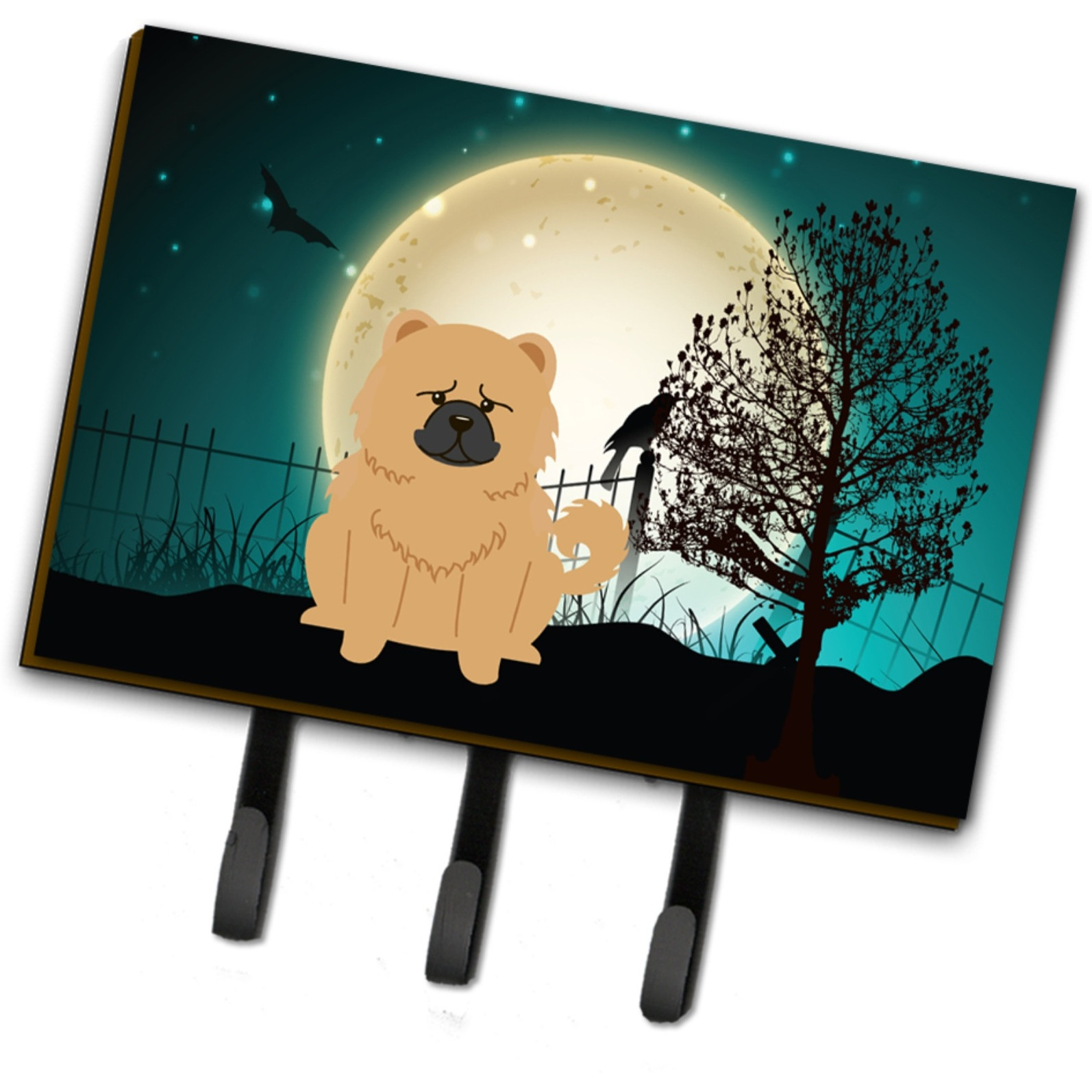 &quotCaroline's Treasures Halloween Scary Chow Cream Leash or Key Holder BB2334TH68, Triple"