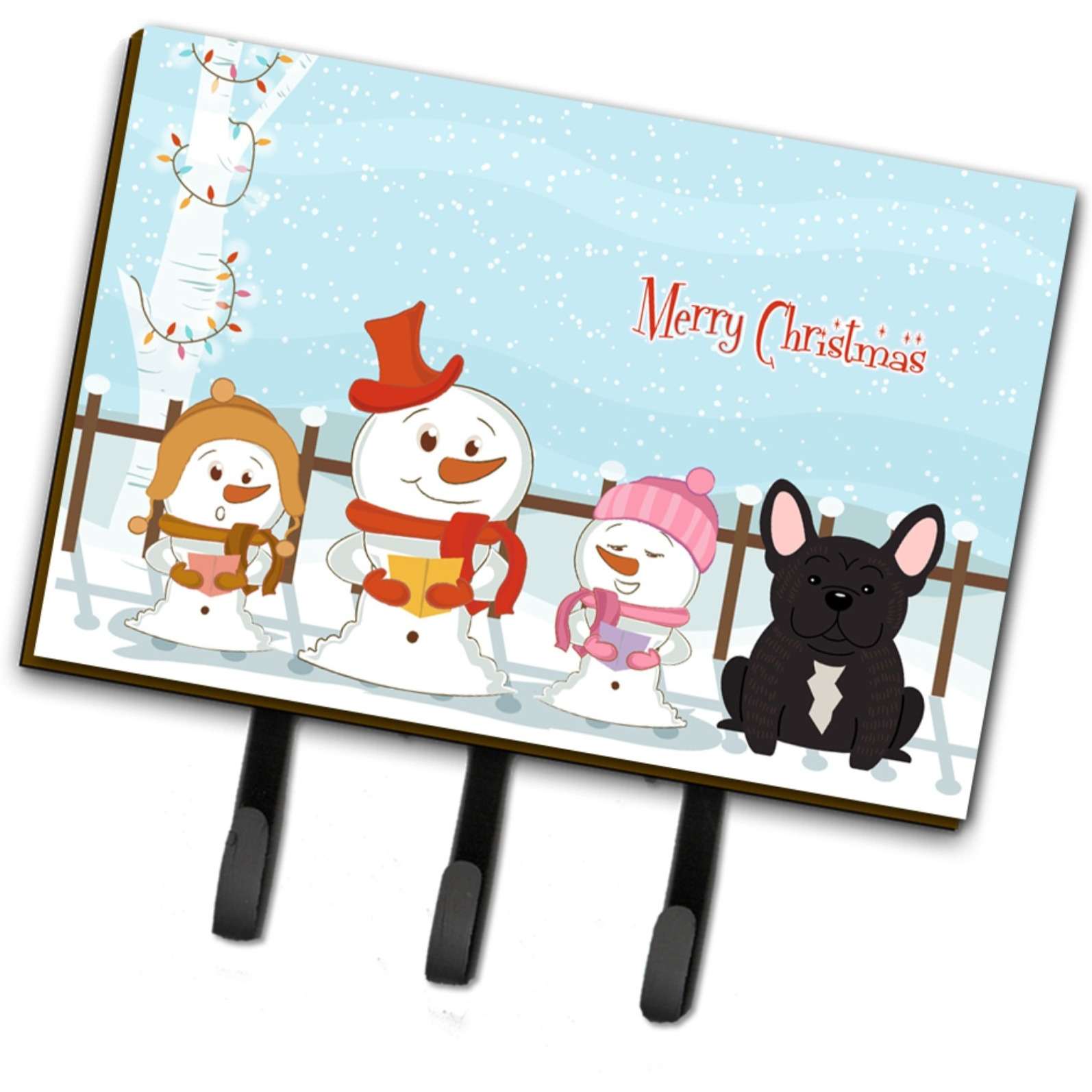 &quotCaroline's Treasures Christmas Carolers Merry French Bulldog Brindle Leash or Key Holder BB2340TH68, Triple"