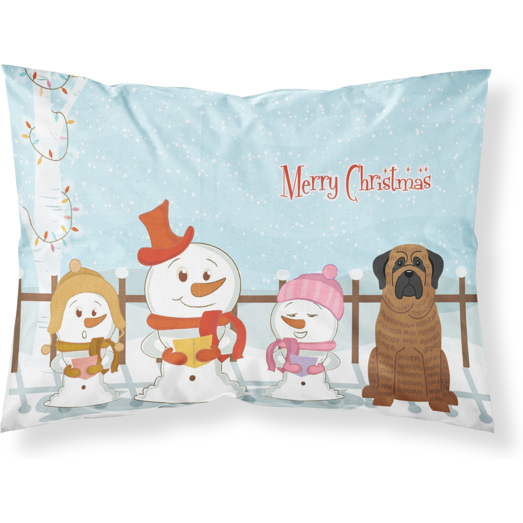 &quotCaroline's Treasures Merry Christmas Carolers Mastiff Brindle Fabric Standard Pillowcase BB2346PILLOWCASE, Multicolor"