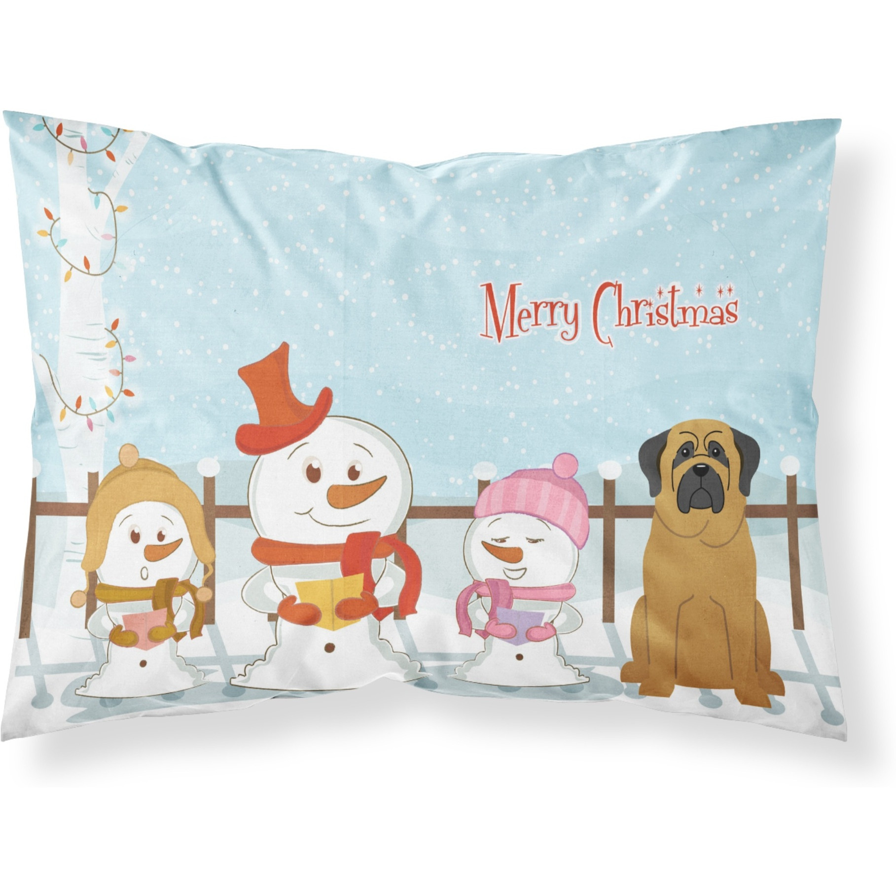 &quotCaroline's Treasures Merry Christmas Carolers Mastiff Fabric Standard Pillowcase BB2349PILLOWCASE, Multicolor"