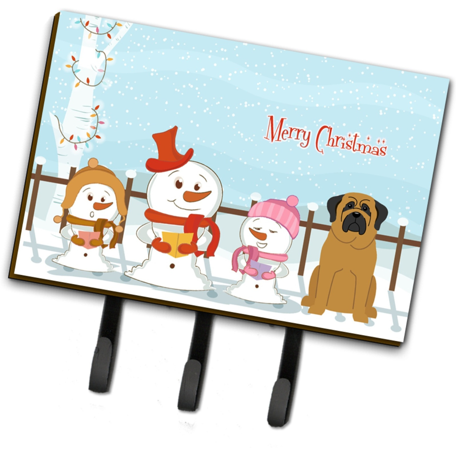 &quotCaroline's Treasures Christmas Carolers Merry Mastiff Leash or Key Holder BB2349TH68, Triple"