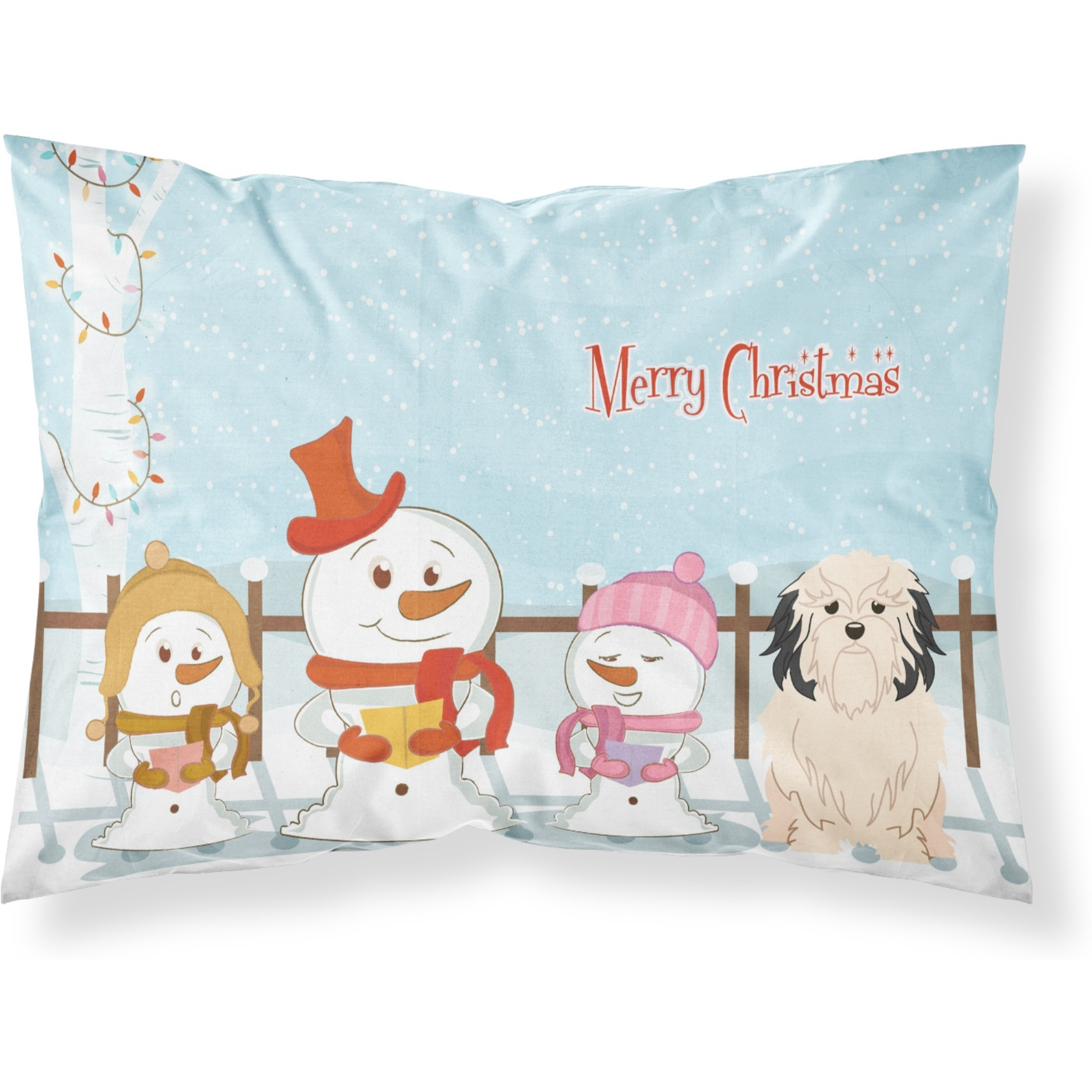 &quotCaroline's Treasures Merry Christmas Carolers Lowchen Fabric Standard Pillowcase BB2350PILLOWCASE, Multicolor"