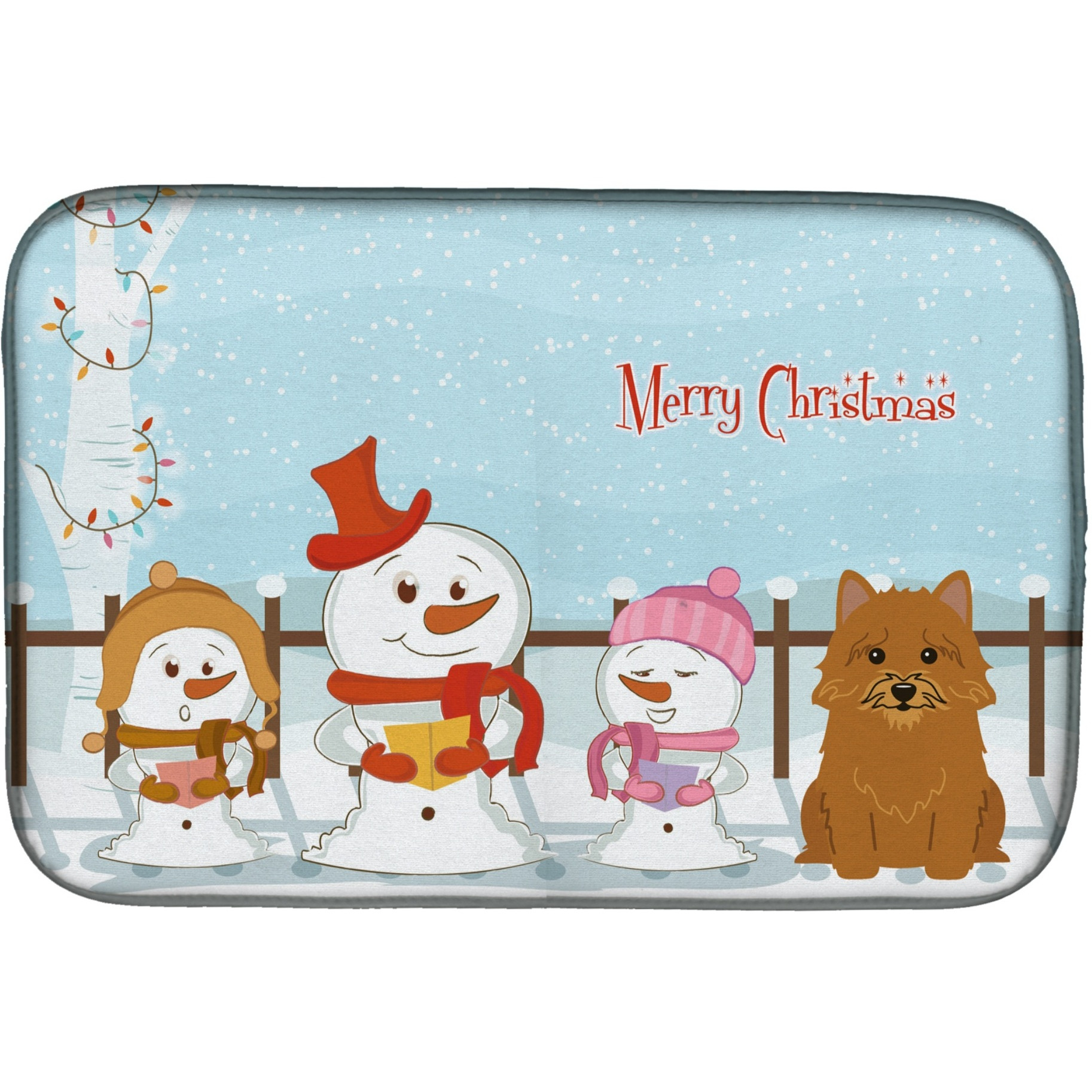 &quotCaroline's Treasures Merry Christmas Carolers Norwich Terrier Dish Drying Mat, 14 X 21"