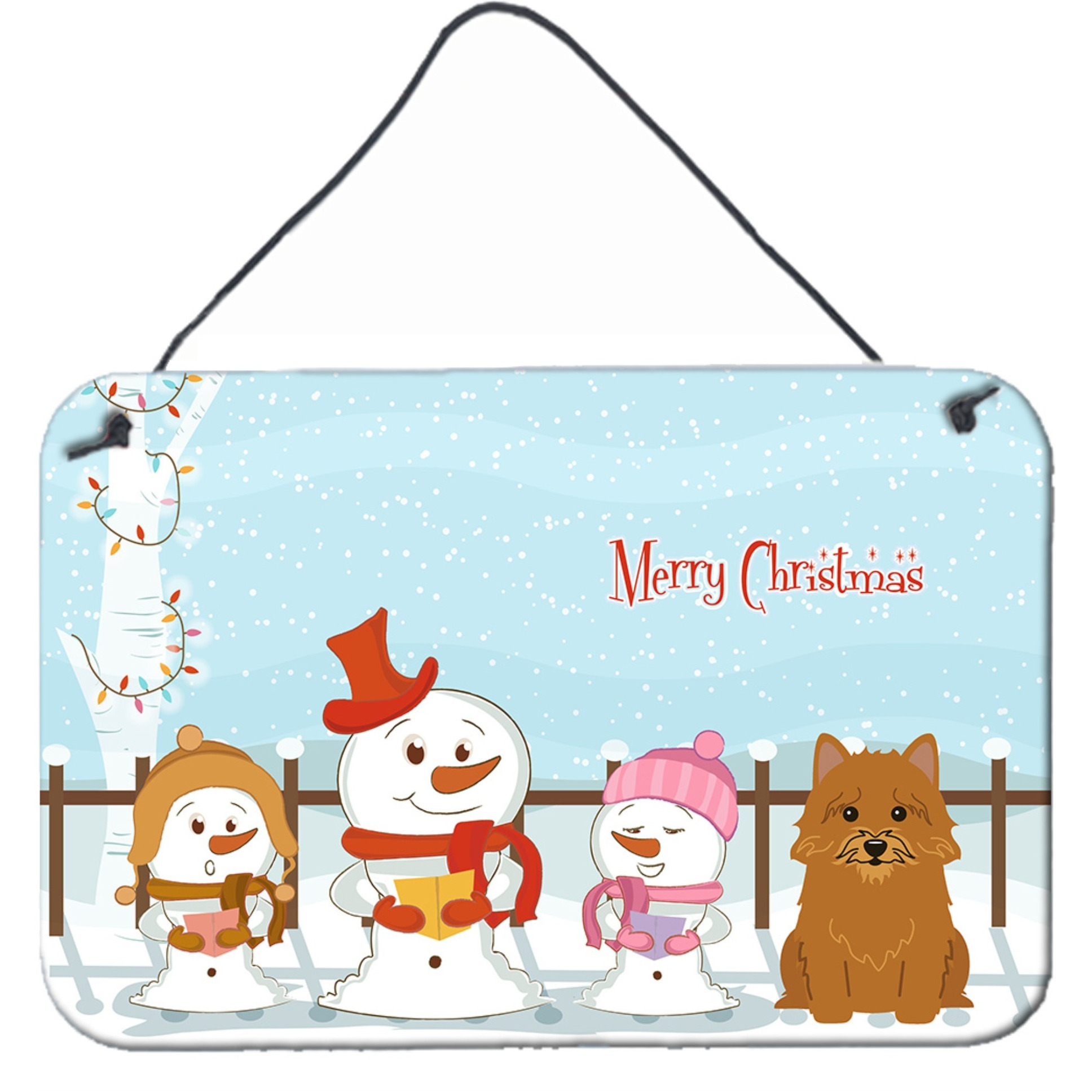 &quotCaroline's Treasures Christmas Carolers Merry Norwich Terrier Wall or Door Hanging Prints BB2351DS812, 8"" x 12"""