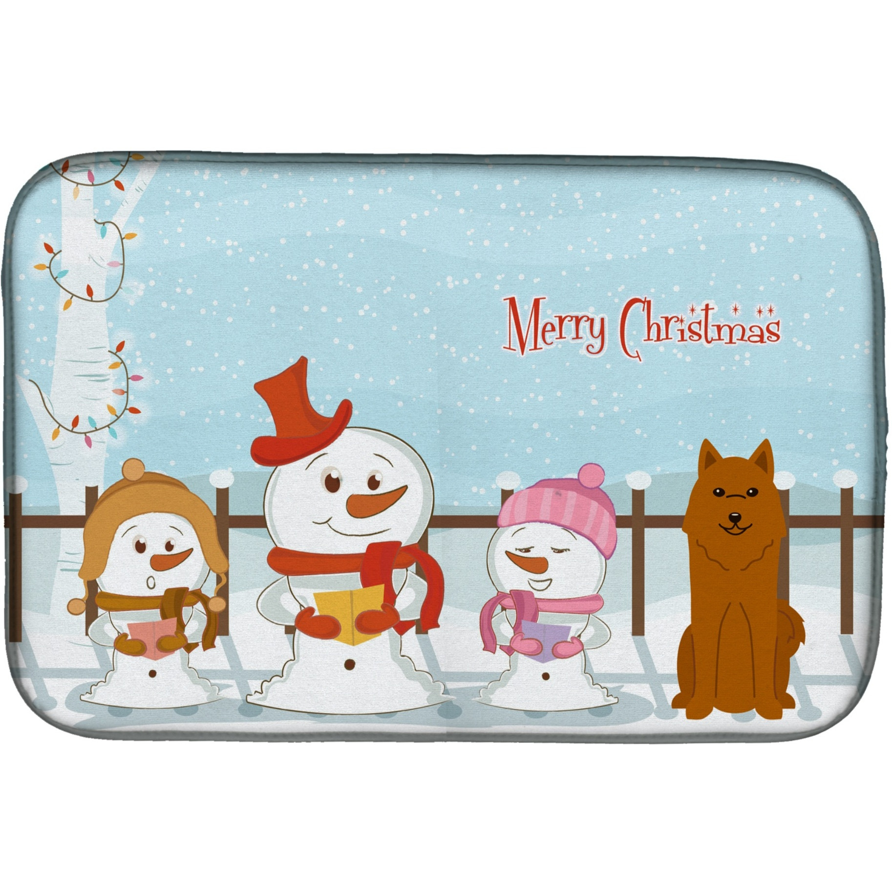 &quotCaroline's Treasures Karelian Bear Dog Dish Drying Mat, 14"" x 21"", Christmas Carolers"