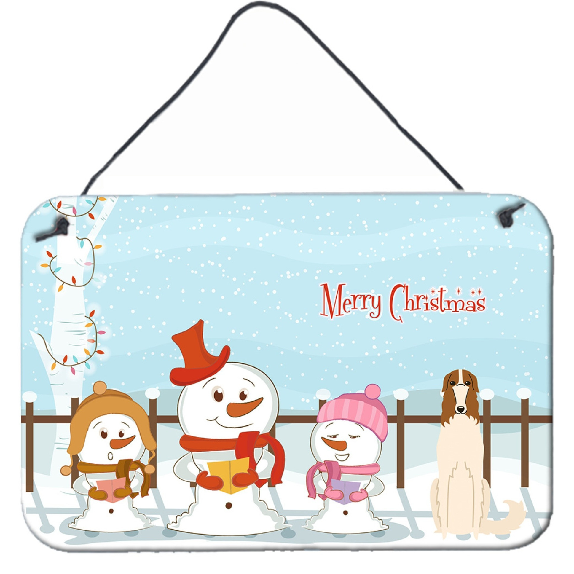 &quotCaroline's Treasures Christmas Carolers Merry Borzoi Wall or Door Hanging Prints BB2354DS812, 8"" x 12"""