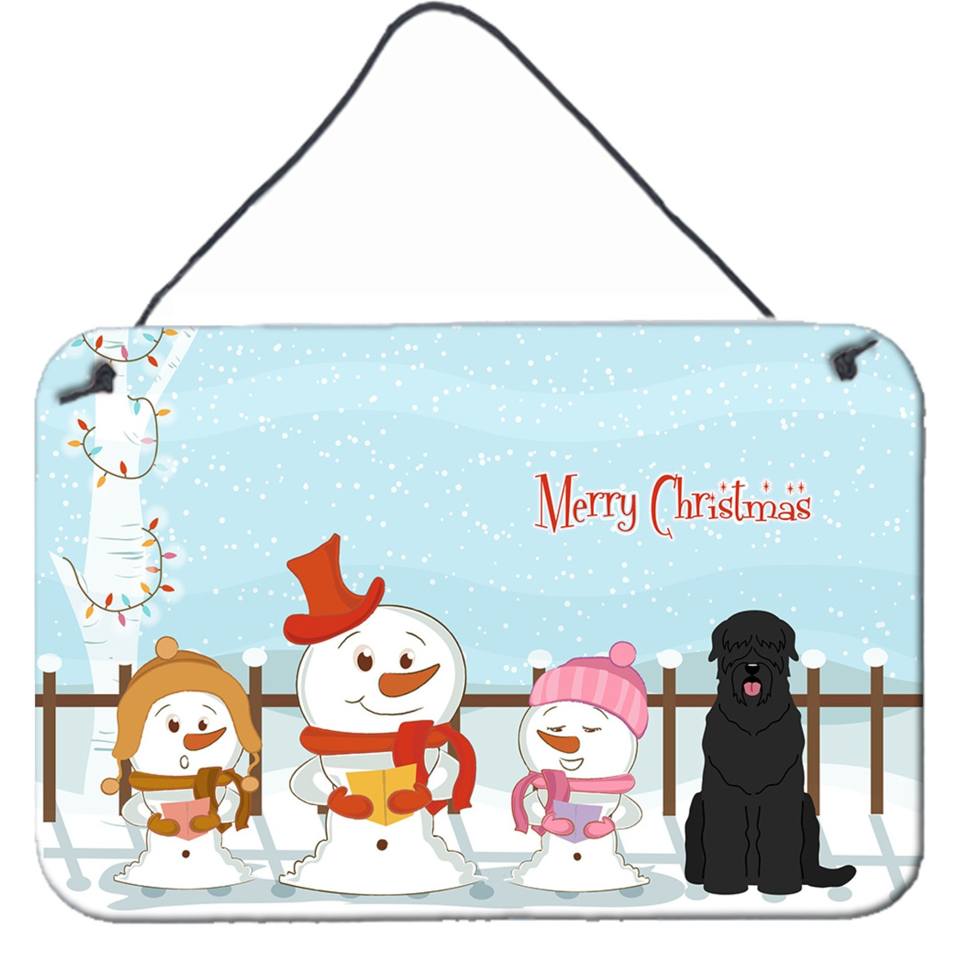 &quotCaroline's Treasures Christmas Carolers Merry Black Russian Terrier Wall or Door Hanging Prints BB2357DS812, 8"" x 12"""