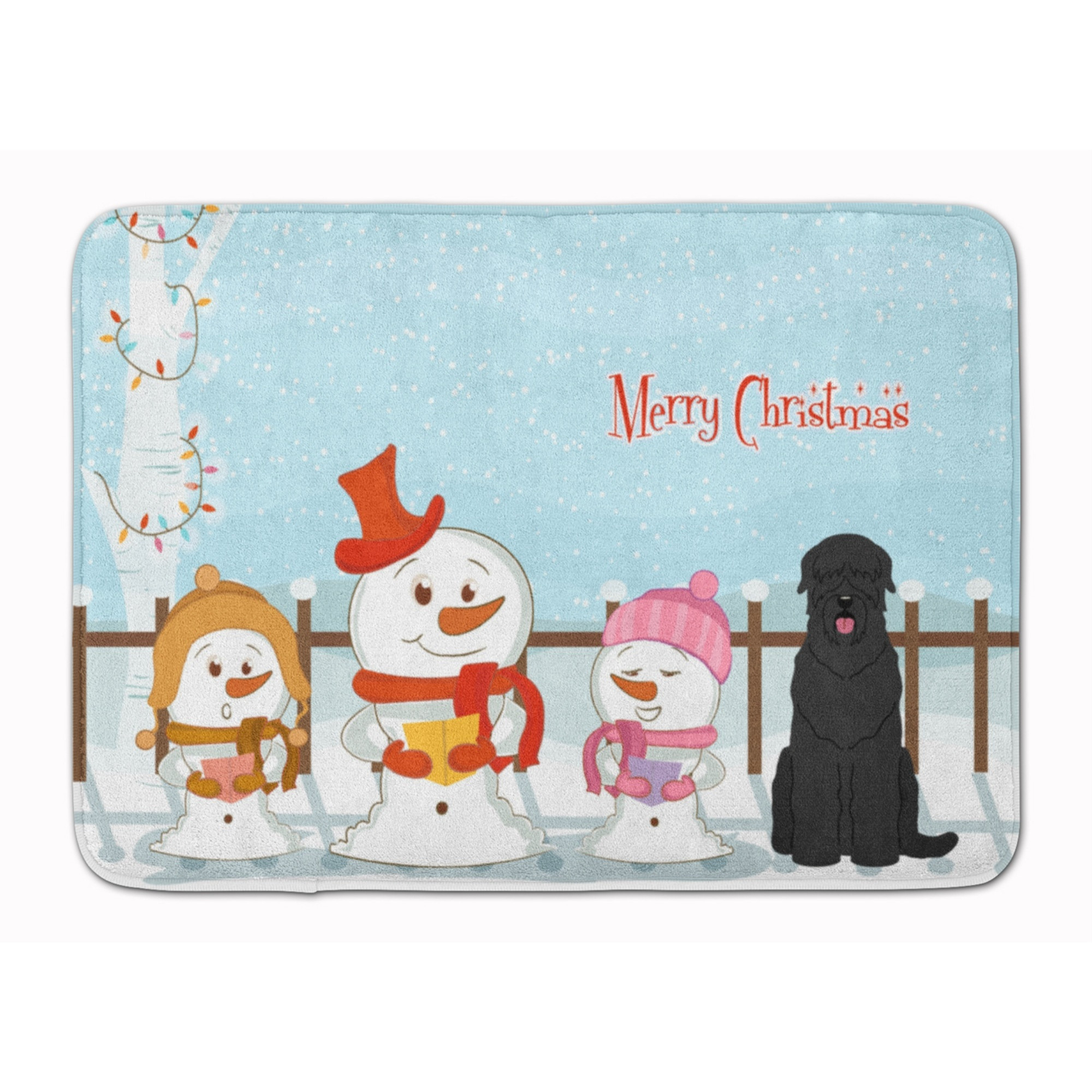 &quotCaroline's Treasures Merry Christmas Black Russian Terrier Floor Mat, 19"" x 27"", Multicolor"